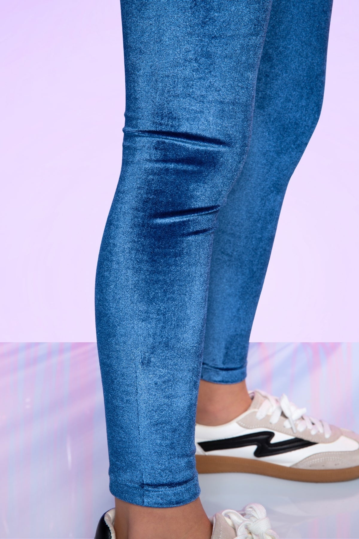 Velour Long Legging - Purple