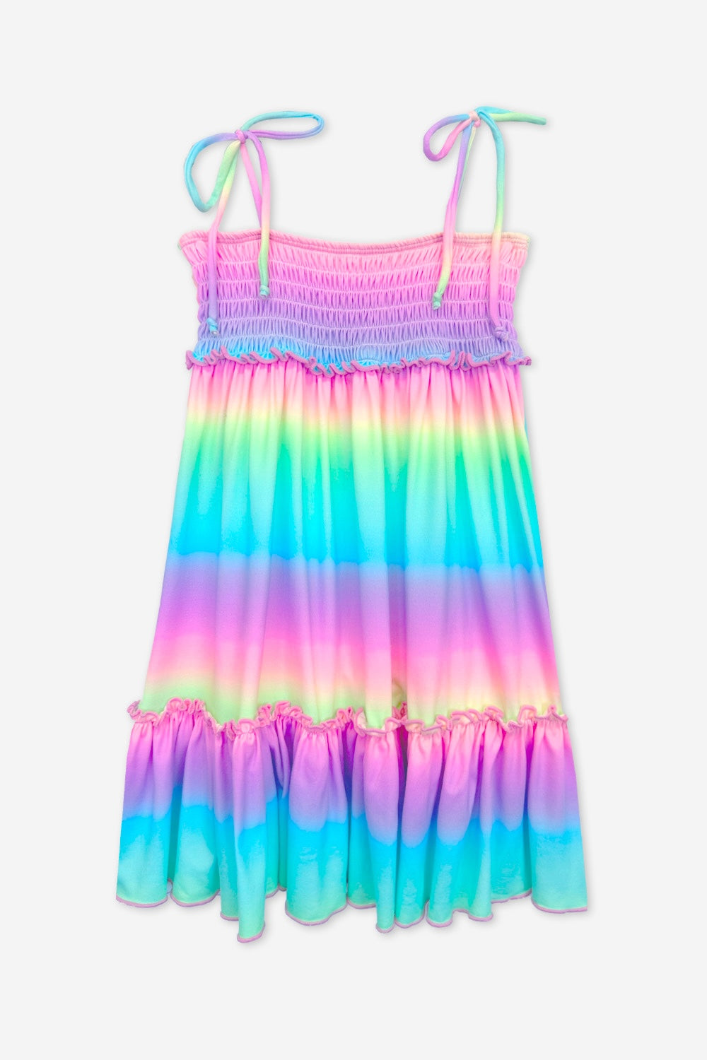 Simply Soft Tiered Smocked Dress - Pastel Rainbow