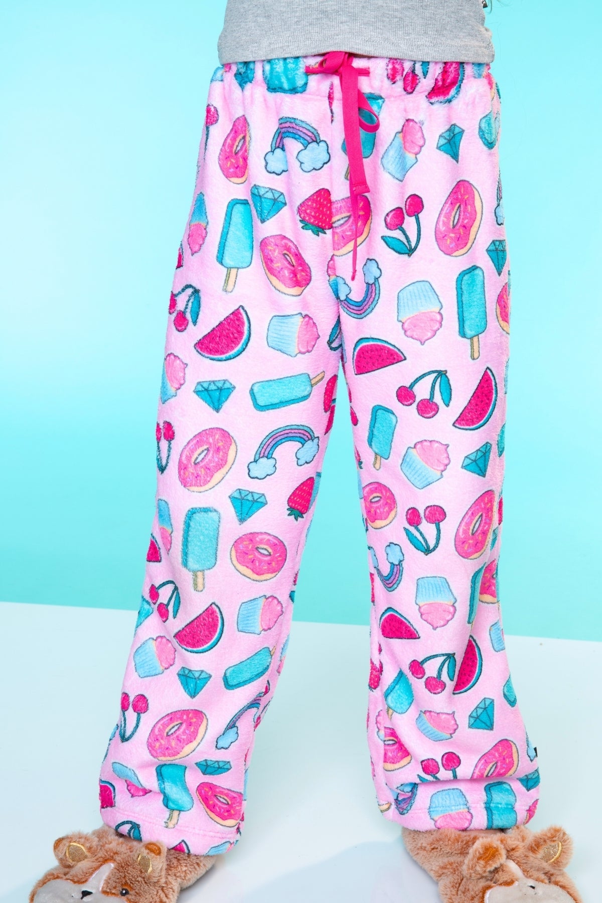 Fuzzy Plush Karate Pant - Matcha Boba