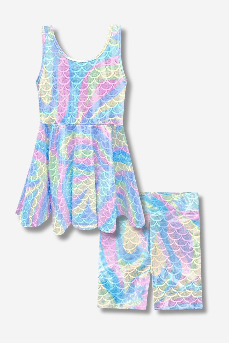Multipack: Glitter Tank Super Twirl Dress & High Shine Biker Short