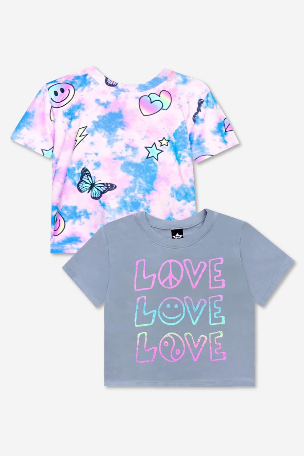2 Pack Simply Soft Easy Tee - Sky Blue | Ivory Americana Bow - NEW!