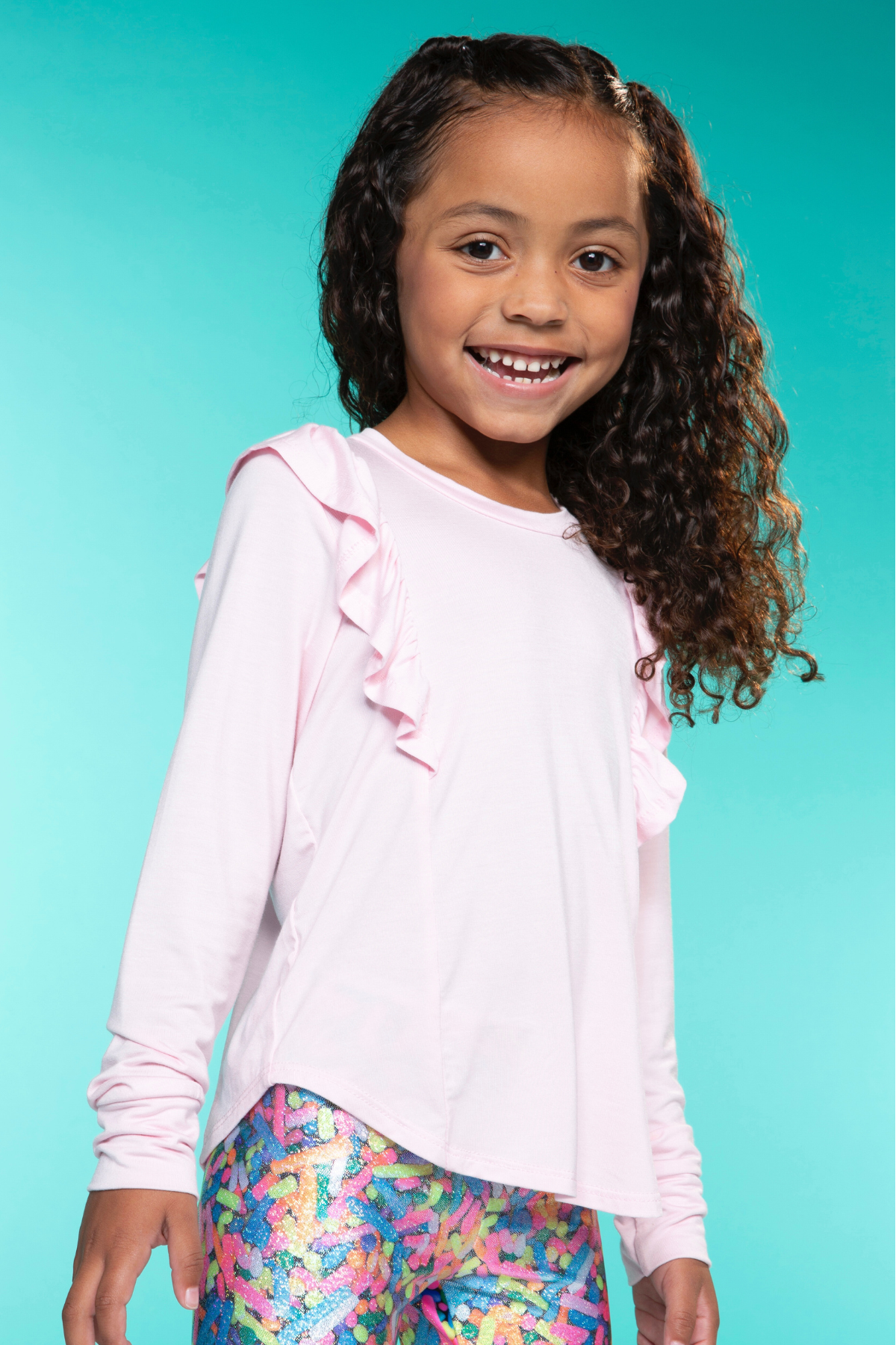 Modal Long Sleeve Ruffle Shirttail - Blush - Blush - BOGO50!