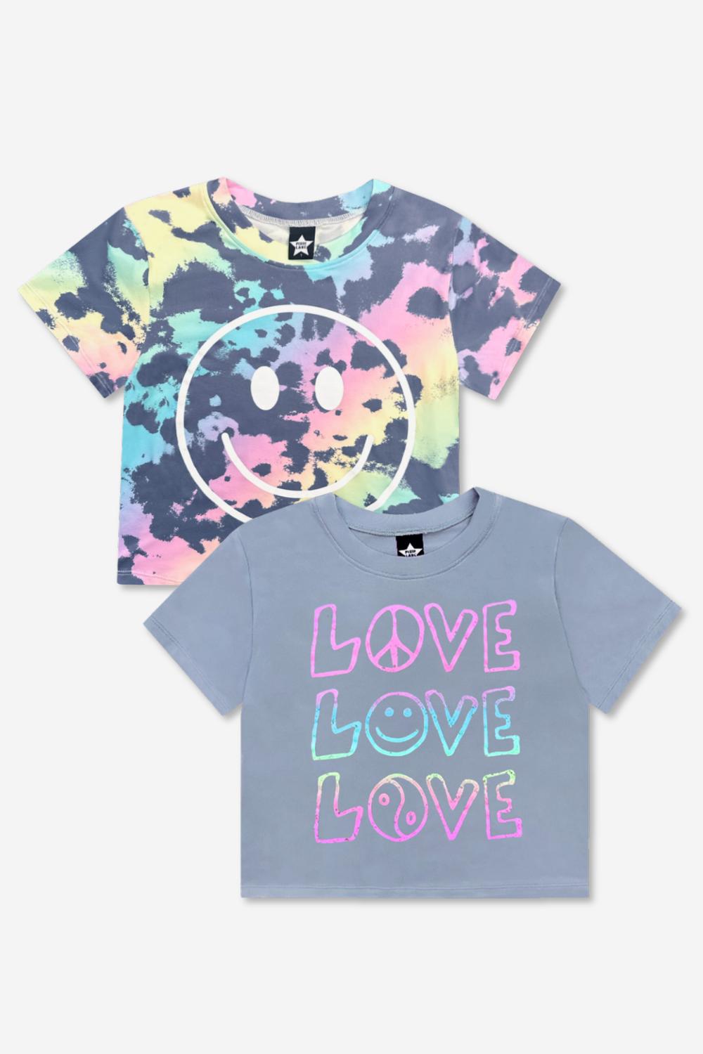 2 Pack Simply Soft Easy Tee - Sky Blue | Ivory Americana Bow - NEW!