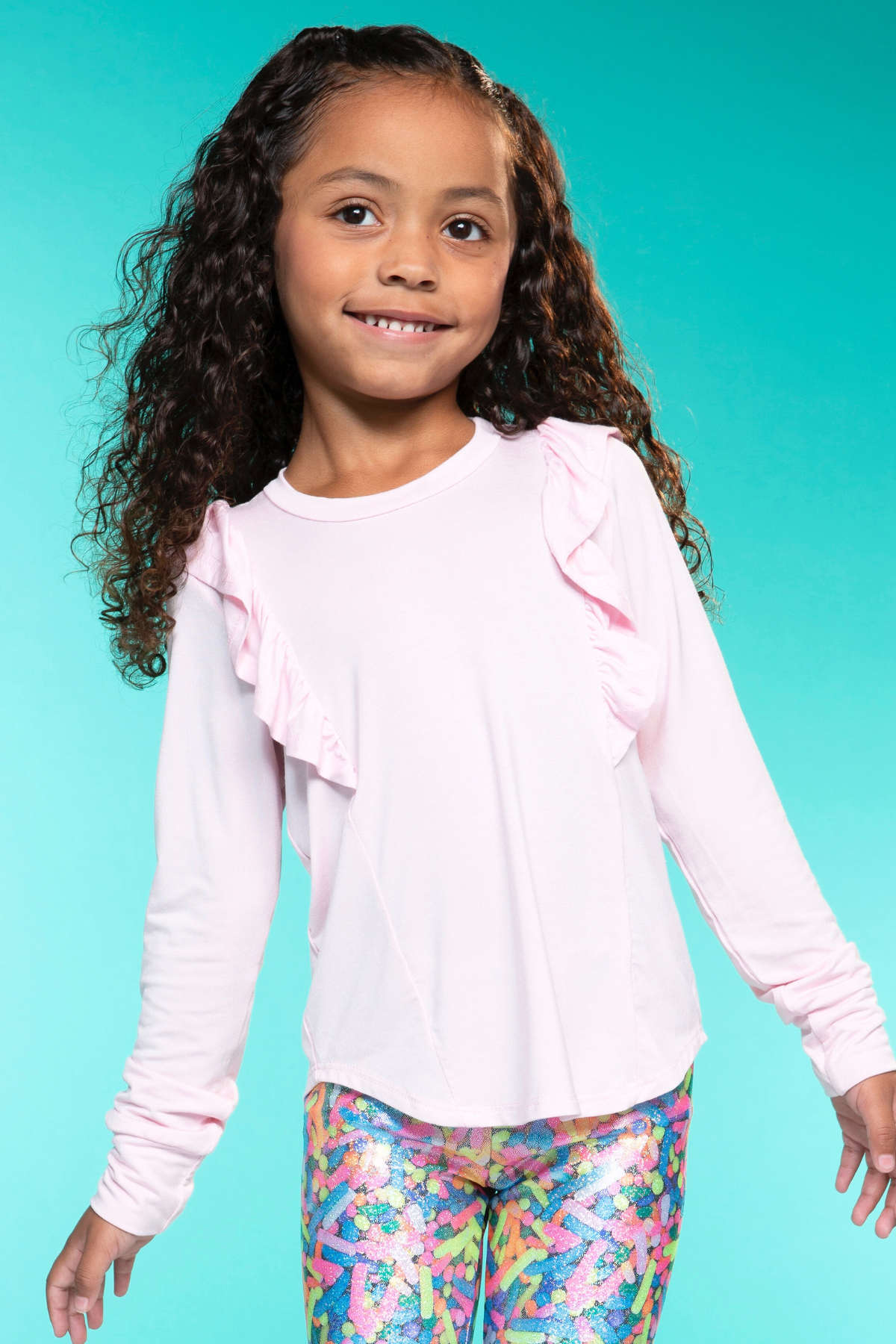 Modal Long Sleeve Ruffle Shirttail - Blush - Blush - BOGO50!