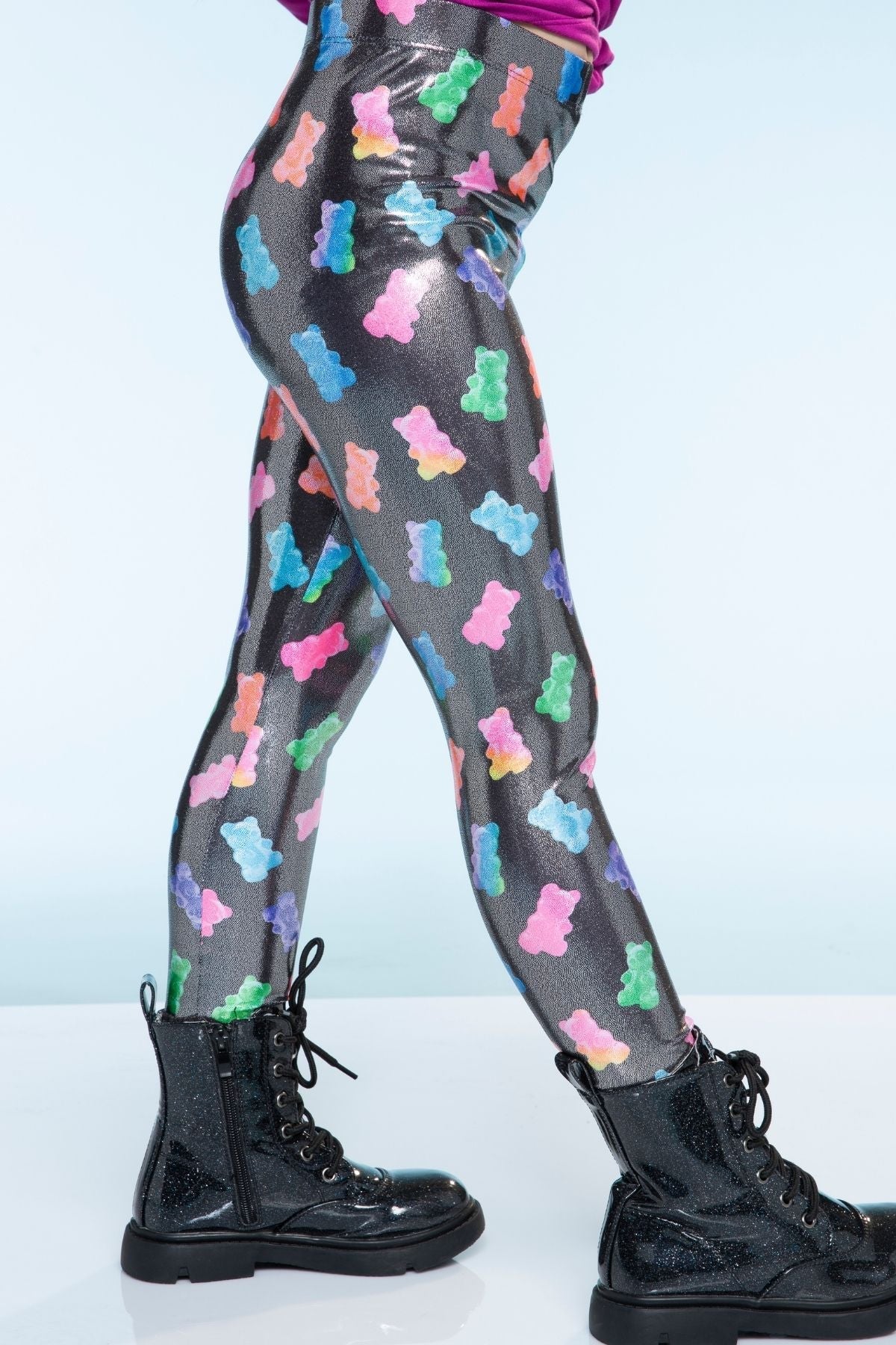 Glitter Foil High Shine Legging - Taupe Leopard - NEW!
