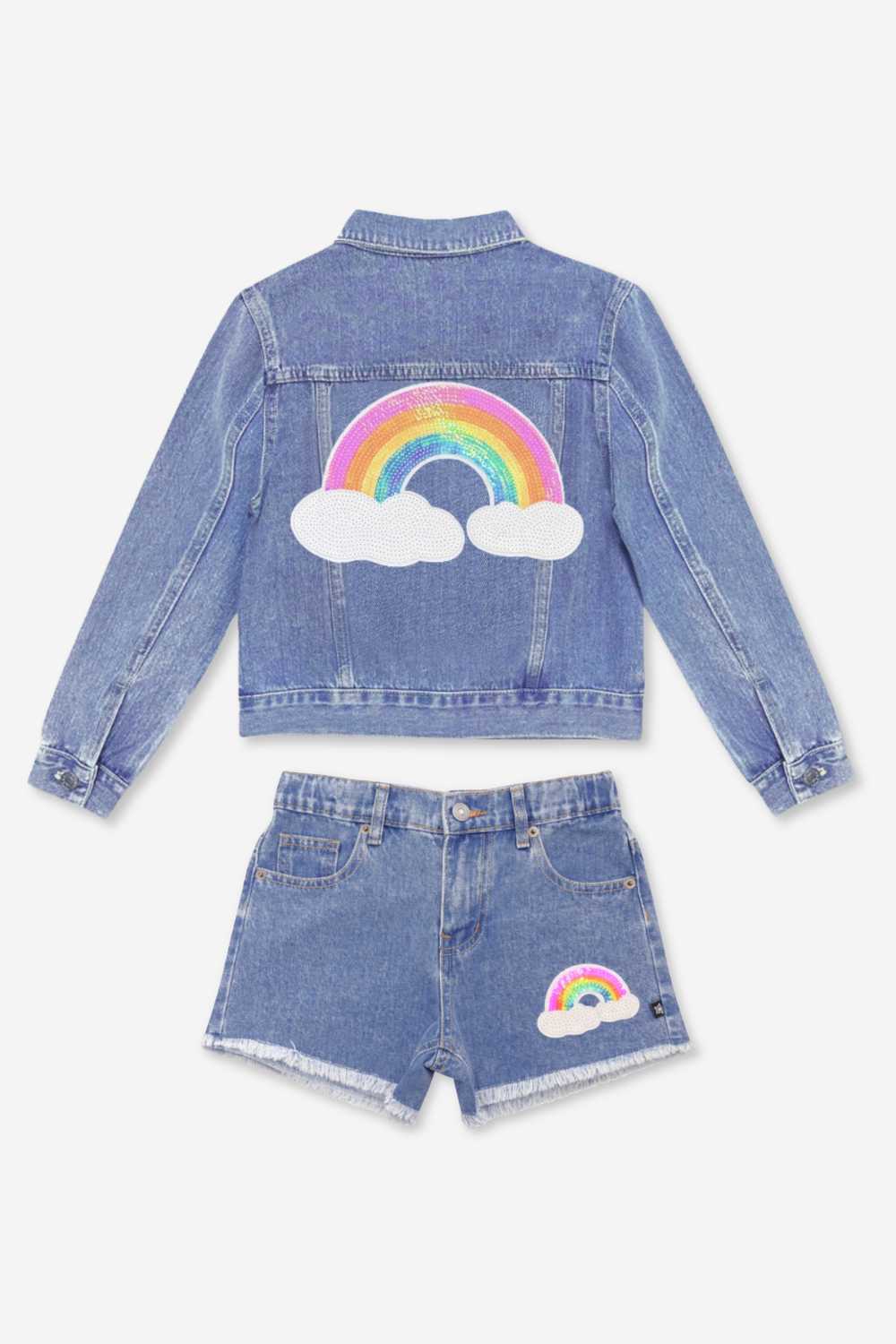 2 Pack Denim It Girl Set - Lt Denim Sequin Butterfly - NEW!