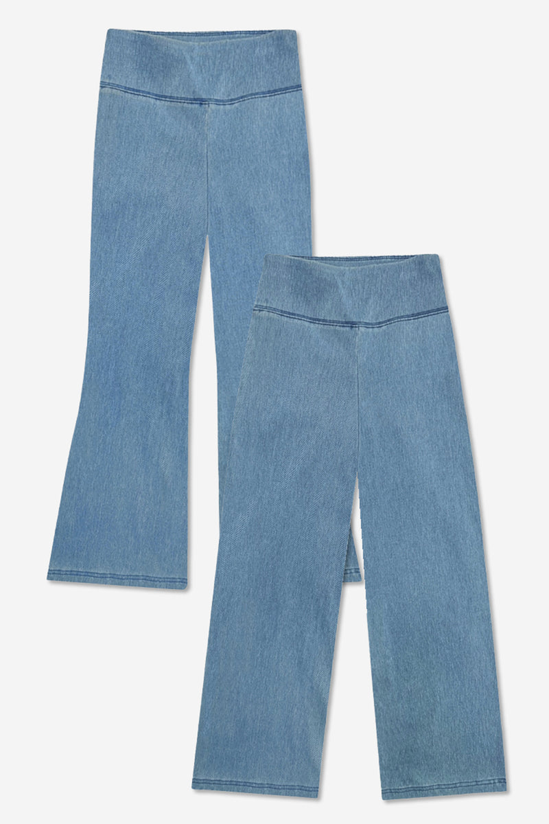 2-Pack Super Stretch Soft Denim Essential Combo - Vintage Blue Jean | Wide & Flare - NEW!