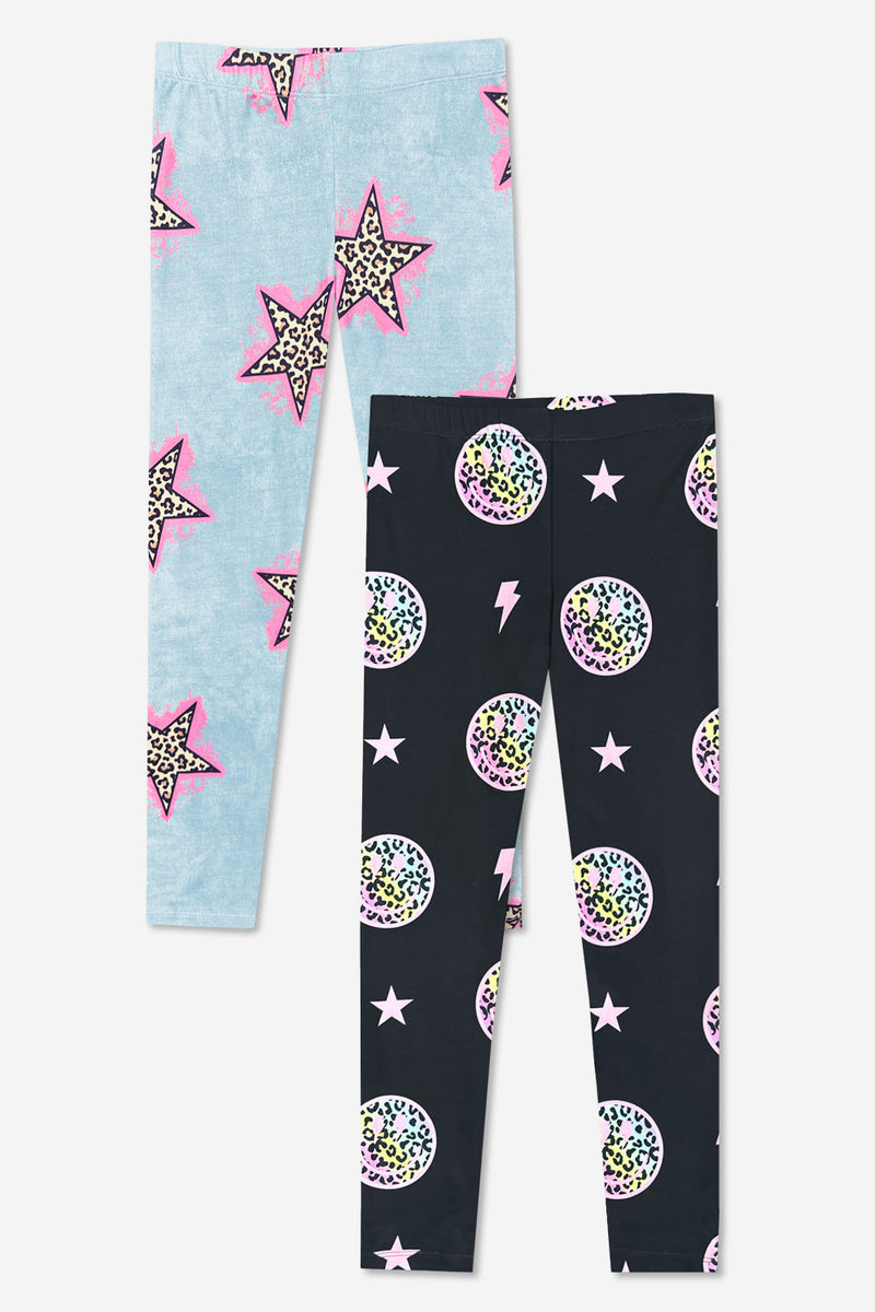 2-Pack Simply Soft Long Legging - Black Rainbow Leopard Smile | Denim Leopard Star - NEW!