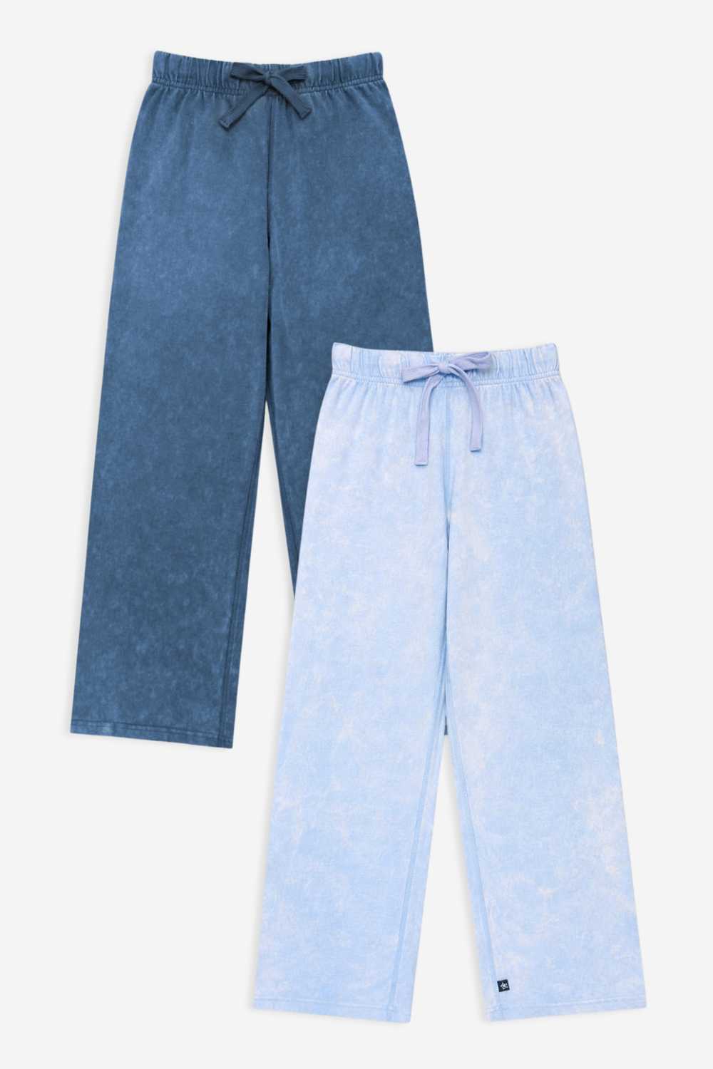 2 Pack - Vintage Washed Cotton Wide Leg Pant - Vintage Grey | Sky Blue