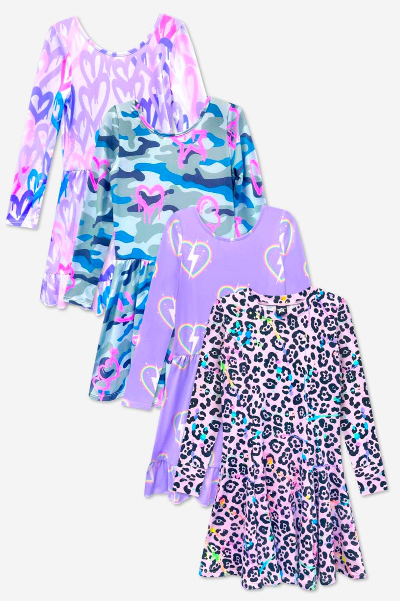 4-Pack Simply Soft L/S Dress