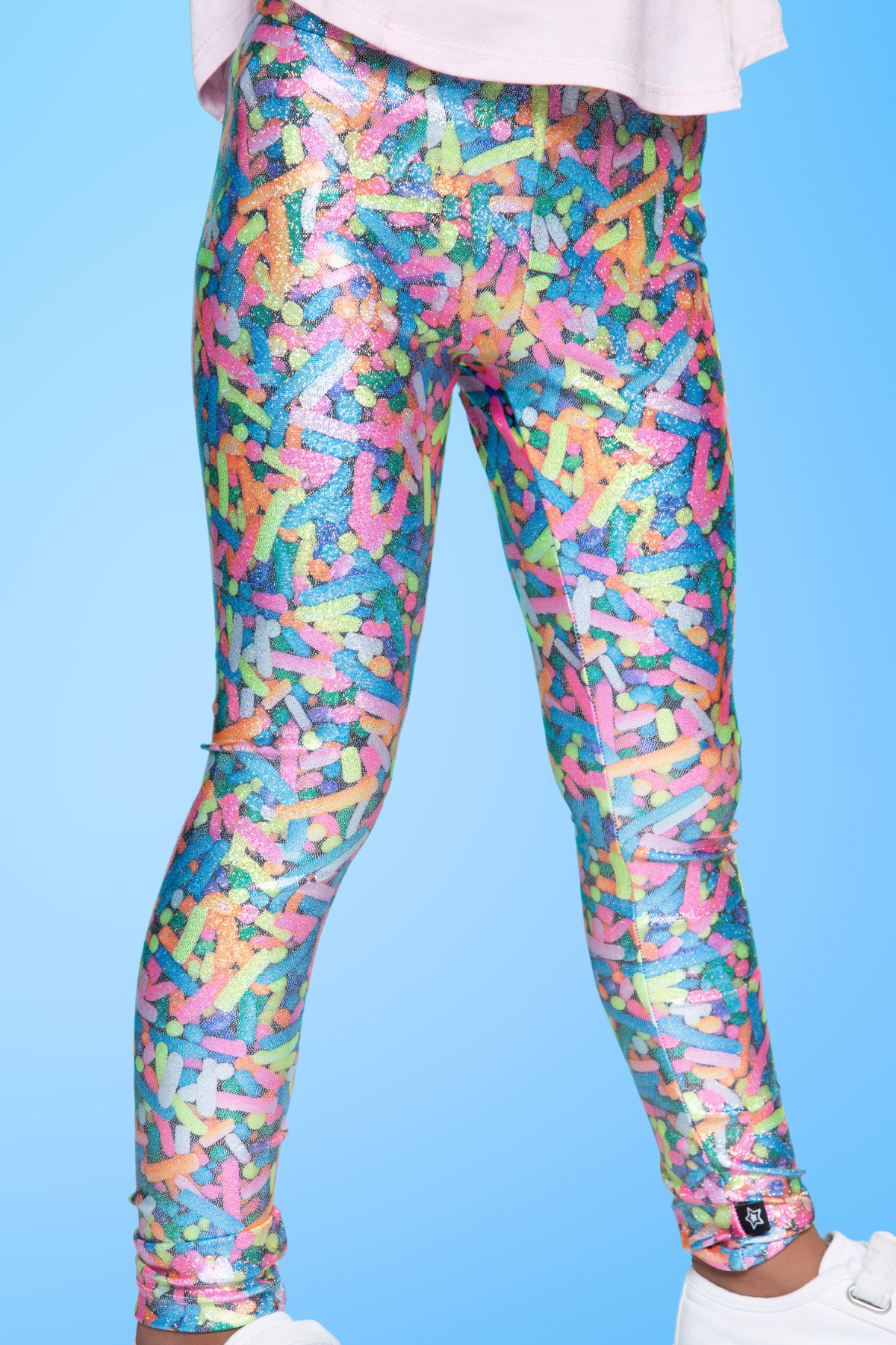 Glitter Foil High Shine Legging - Taupe Leopard - NEW!