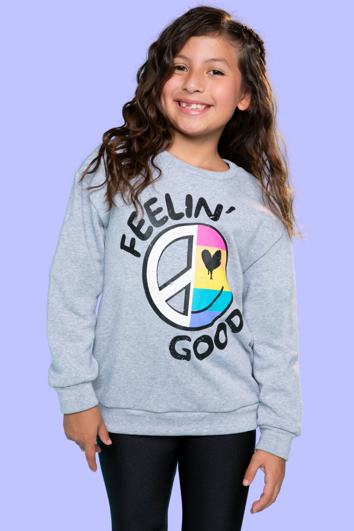 Cotton Soft French Terry Oversized Sweatshirt - Neon Violet Sequin Bear