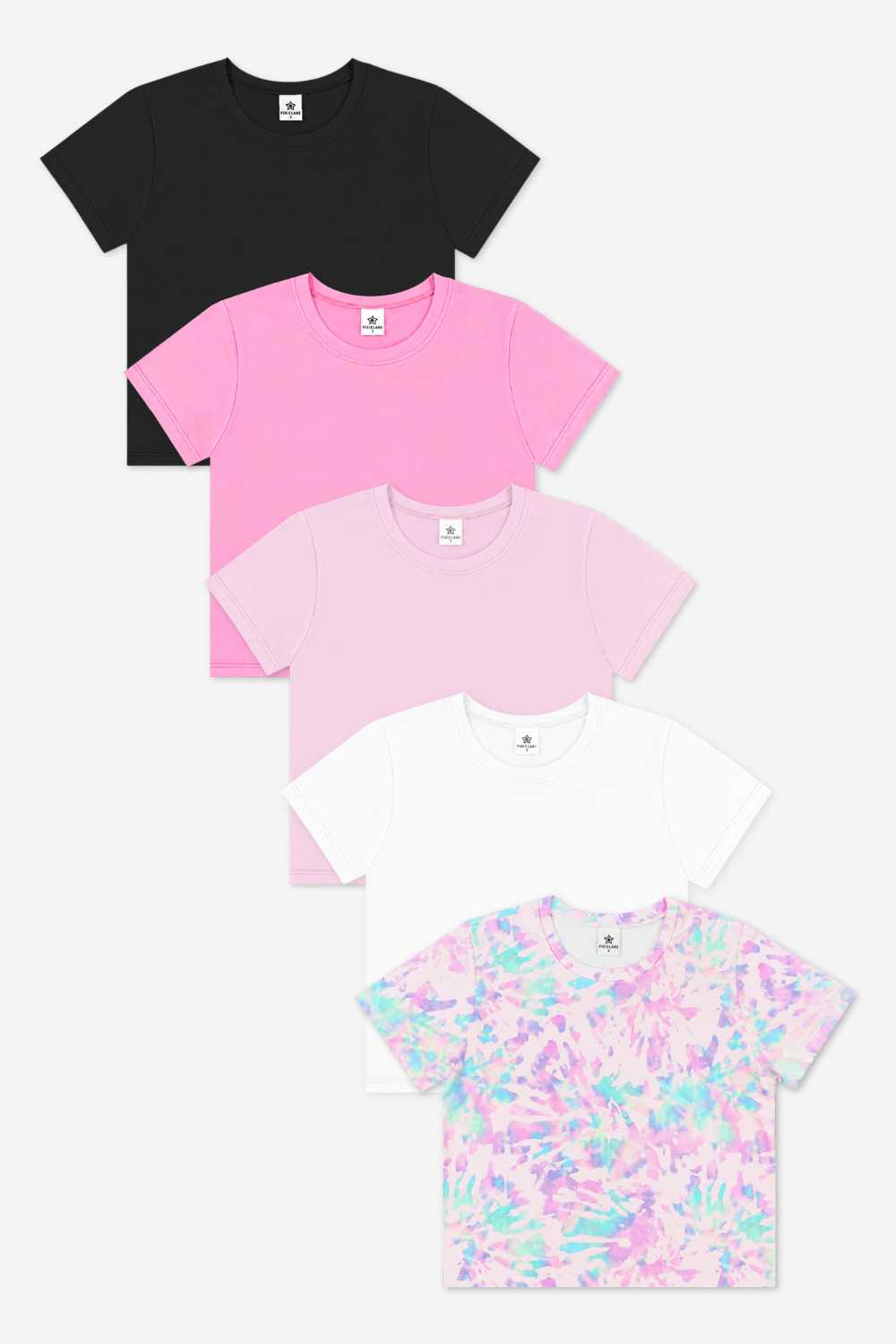5 Pack Simply Soft Easy Tee - Dusty Pink | White | Blush Tie Dye | Black | Neon Pink - NEW!