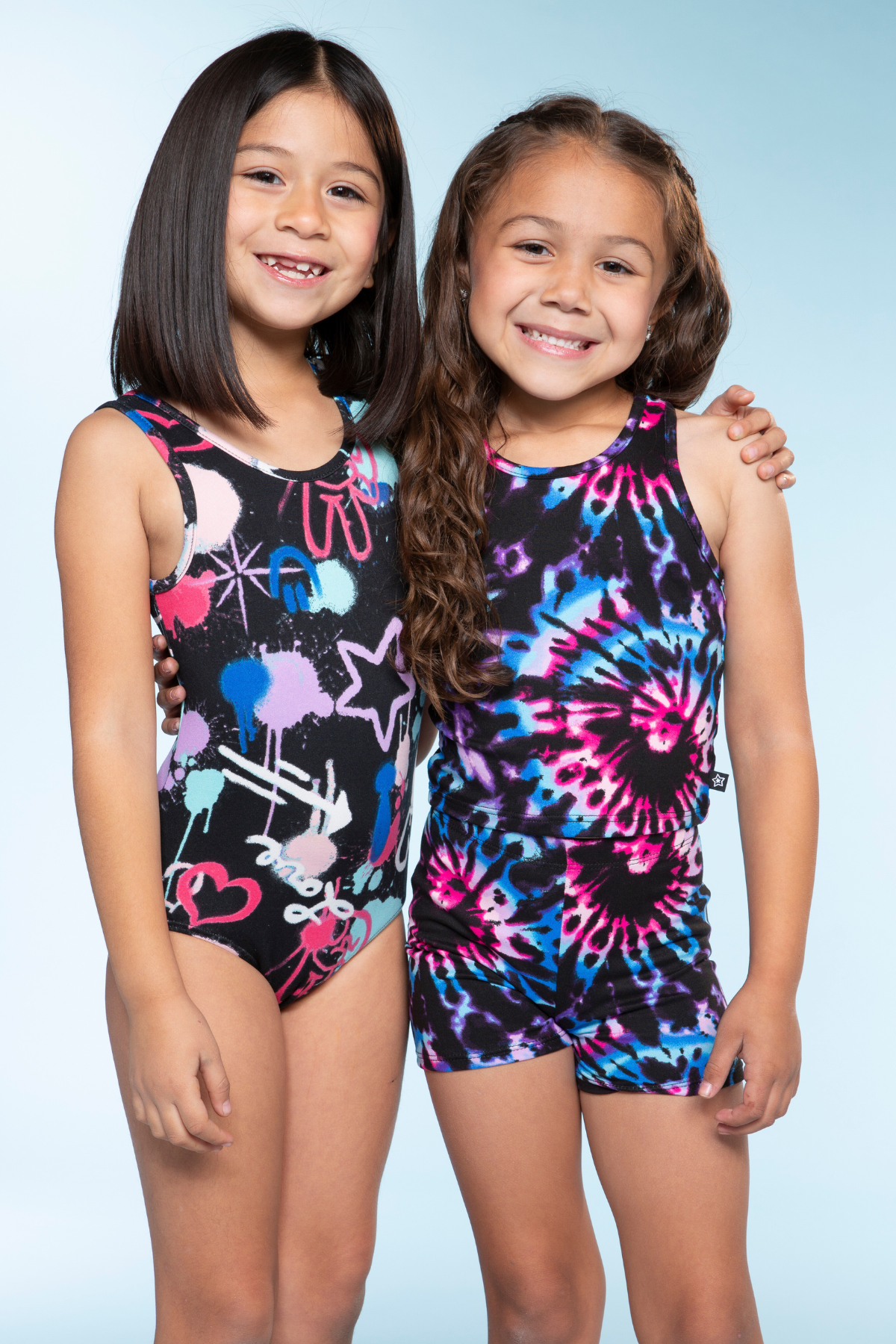 Simply Soft Cropped Racerback Tank & Tumble Short - Lilac Rainbow Foil Hearts & Stars - NEW!