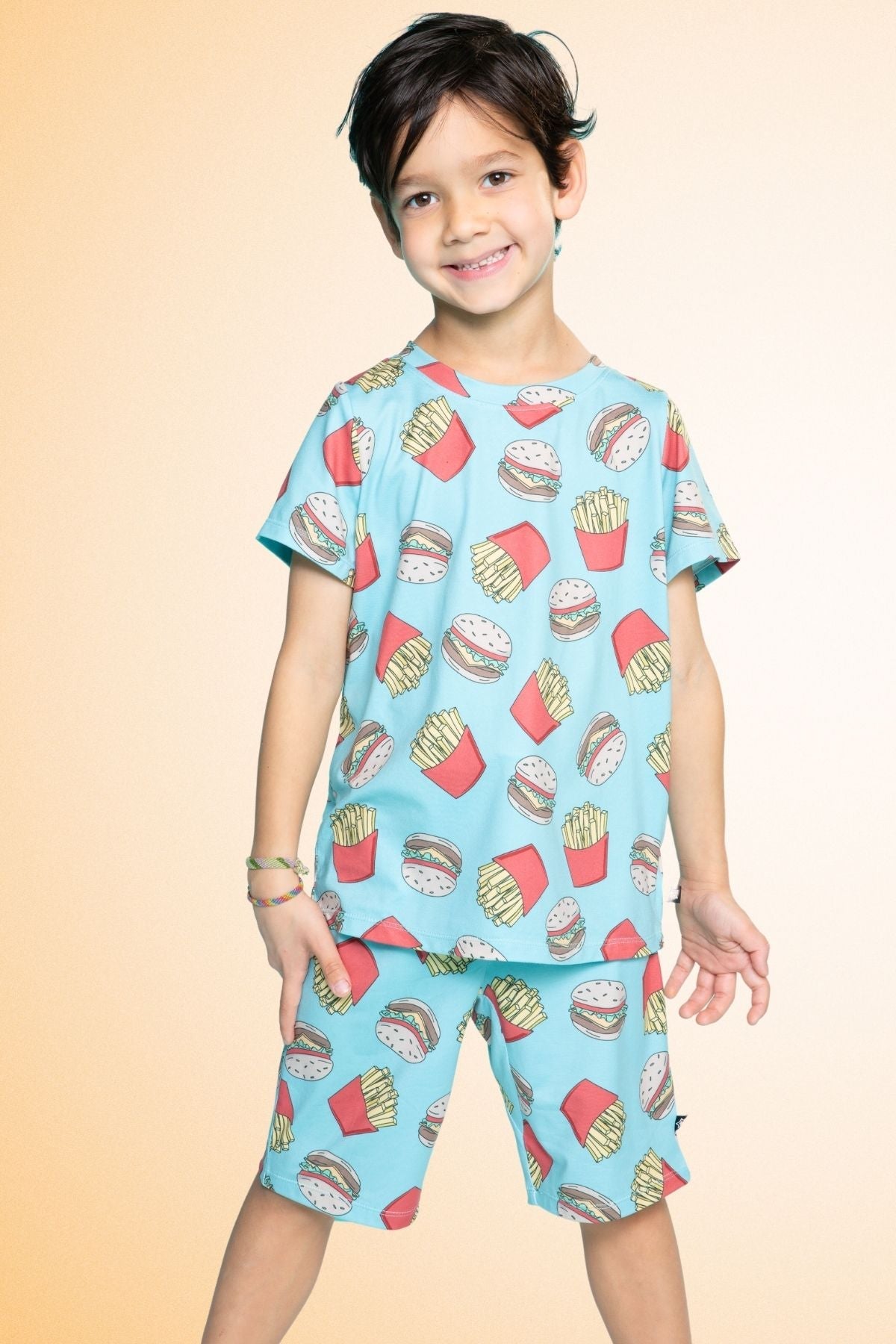 Simply Soft Short Sleeve Tee & Lounge Short - Blue Pizza