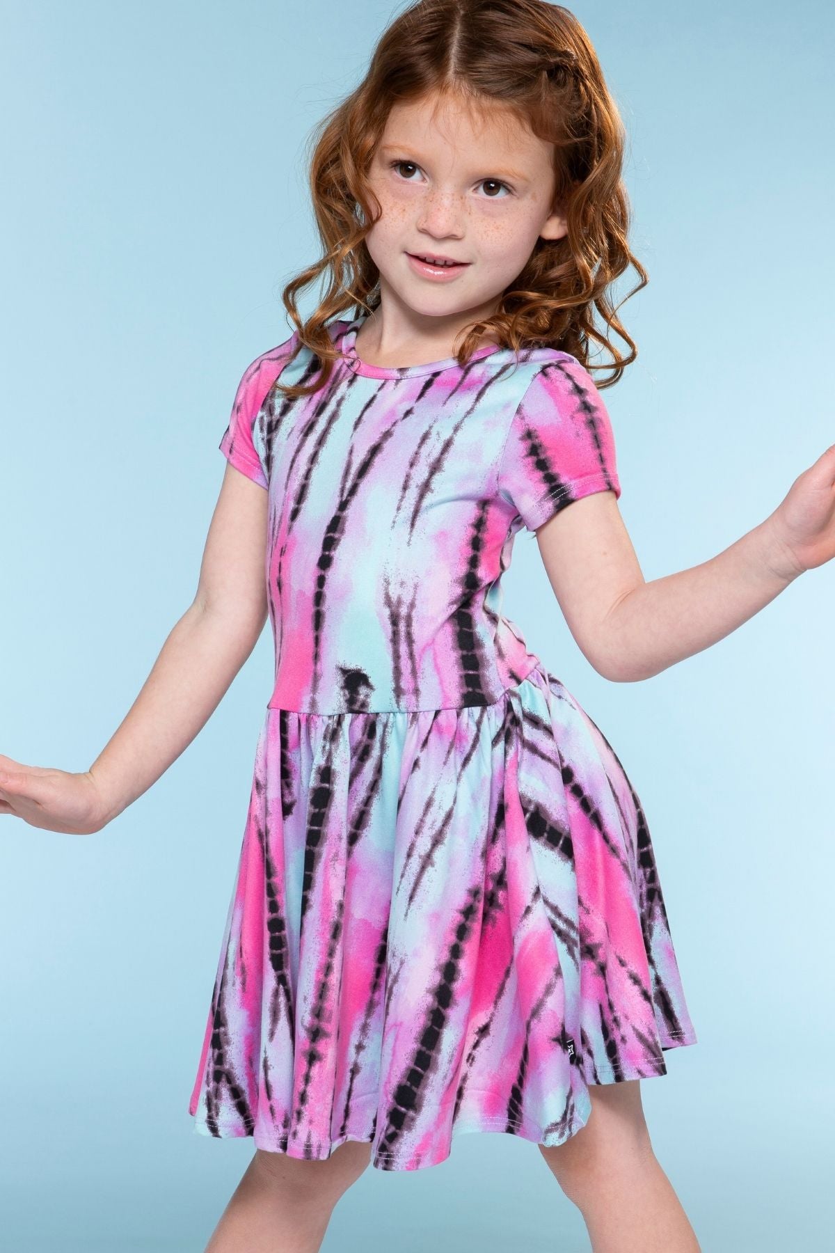 Simply Soft Short Sleeve Scoop Back Be Happy Dress - Neon Pink Sketch Emoji - NEW!