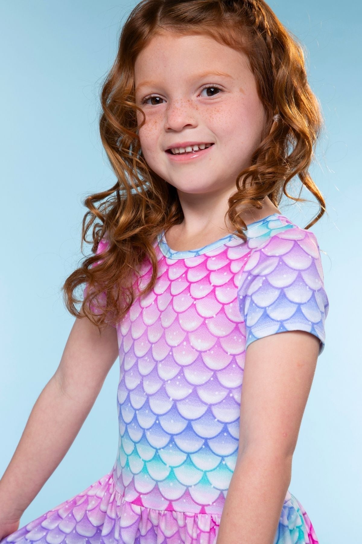 Simply Soft Short Sleeve Scoop Back Be Happy Dress - Pink Tie Dye Cherry Bow