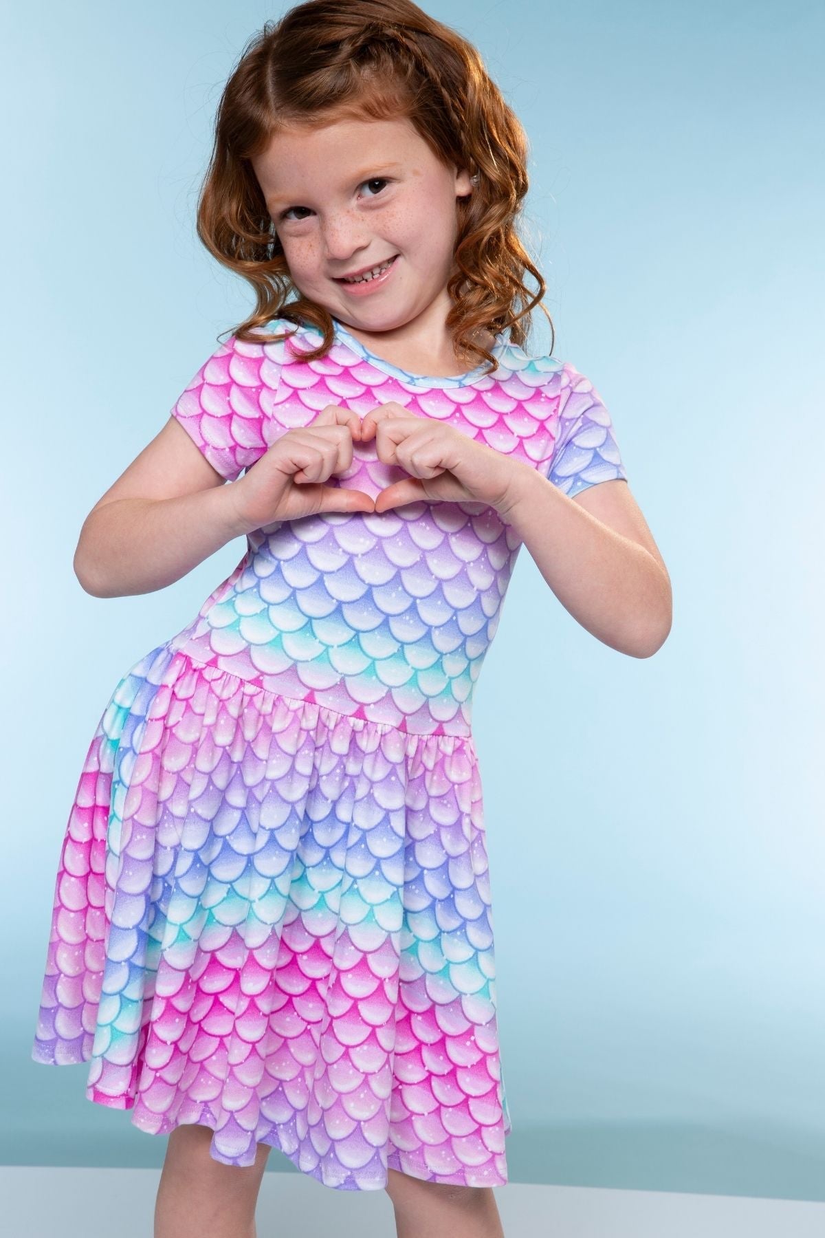 Simply Soft Short Sleeve Scoop Back Be Happy Dress - Pink Tie Dye Cherry Bow