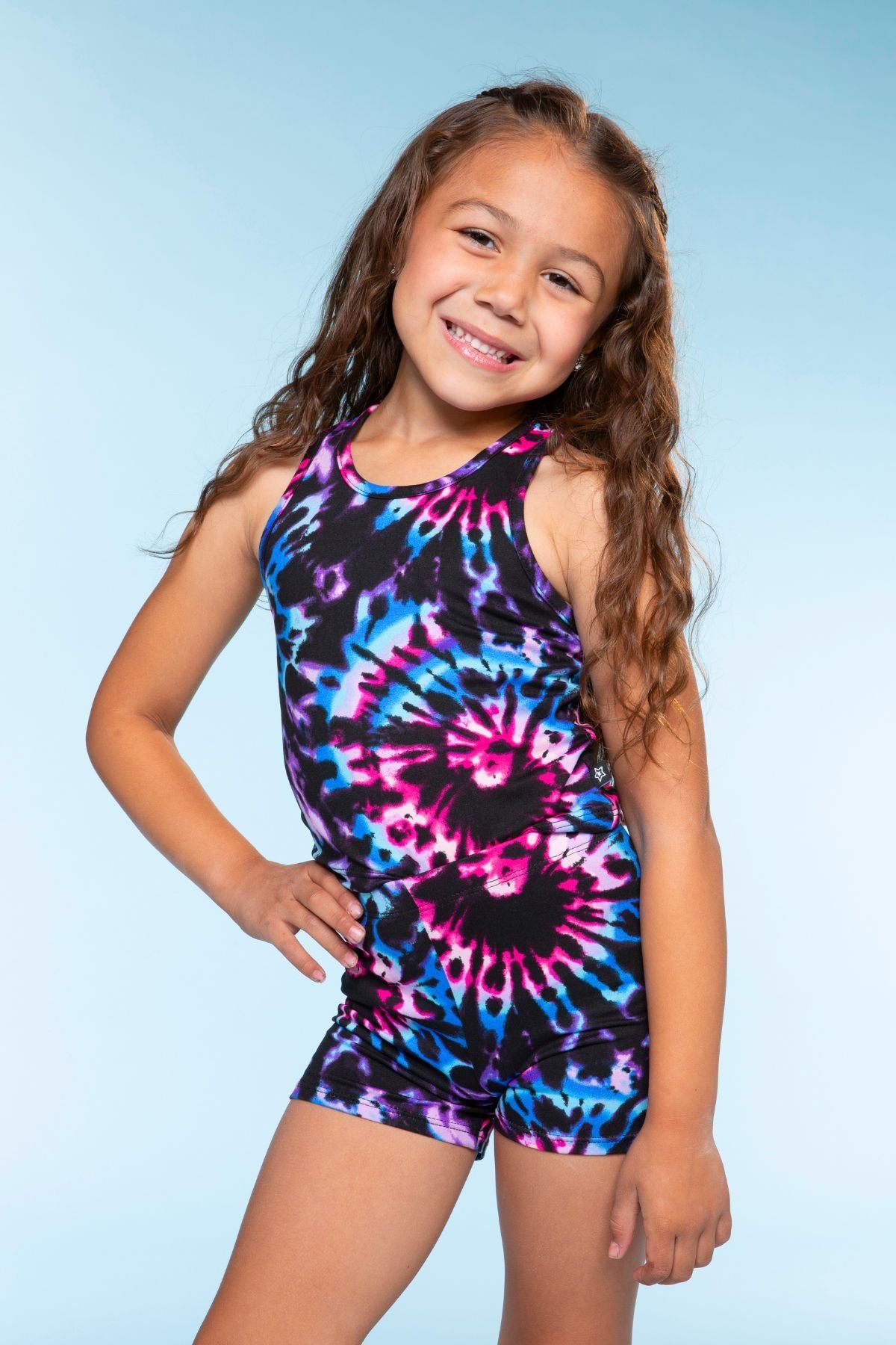Simply Soft Cropped Racerback Tank & Tumble Short - Lilac Rainbow Foil Hearts & Stars - NEW!