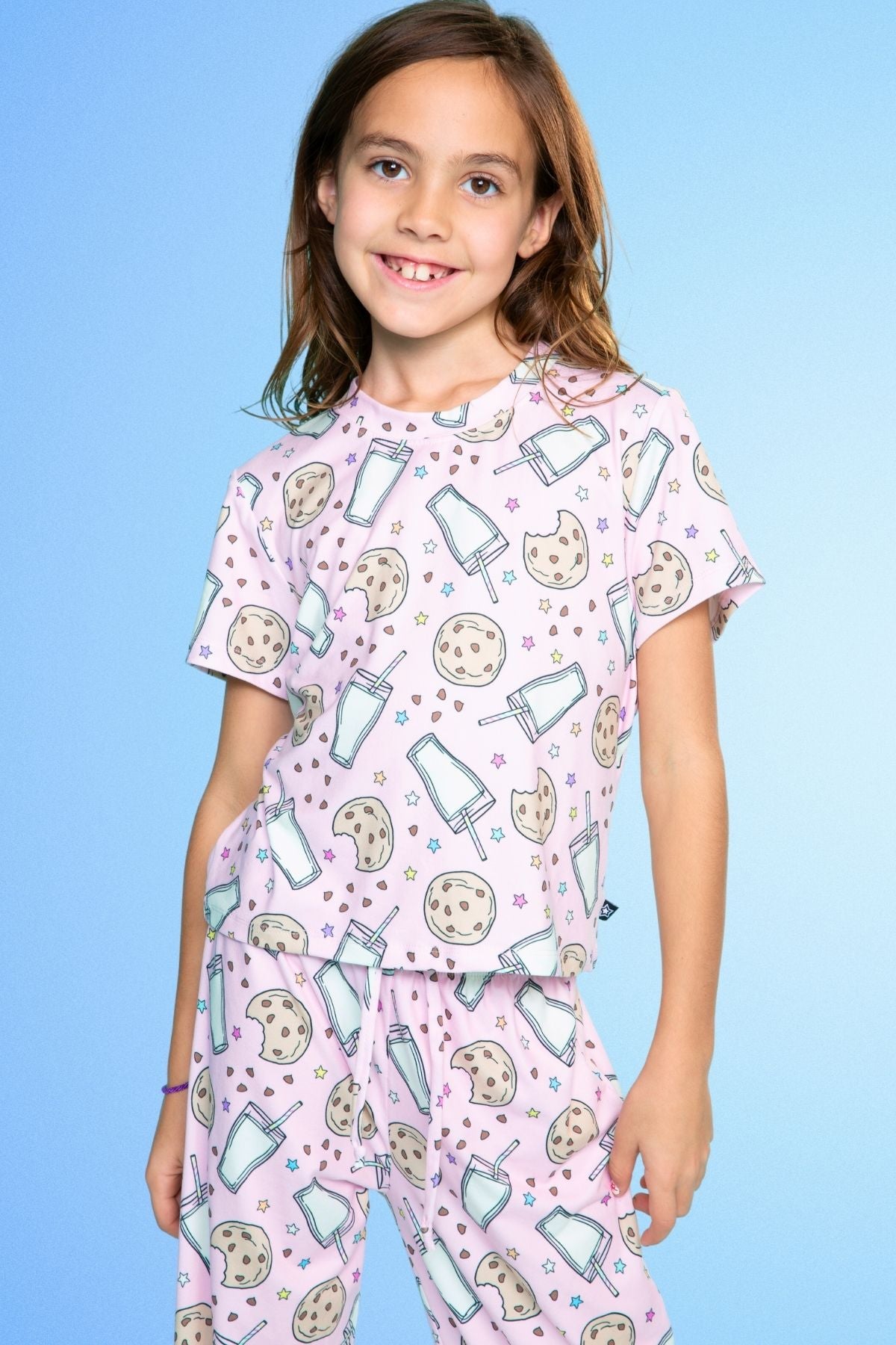 Simply Soft Easy Tee & Karate Pant - Dusty Pink Sticker Emojis