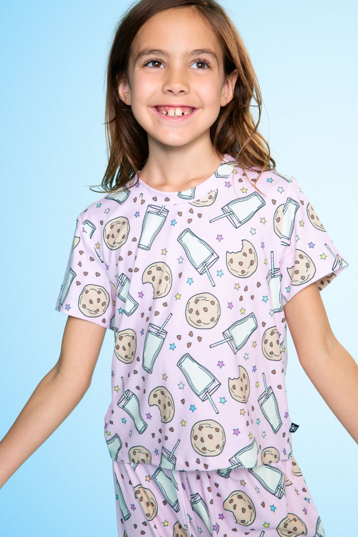 Simply Soft Easy Tee & Karate Pant - Dusty Pink Sticker Emojis