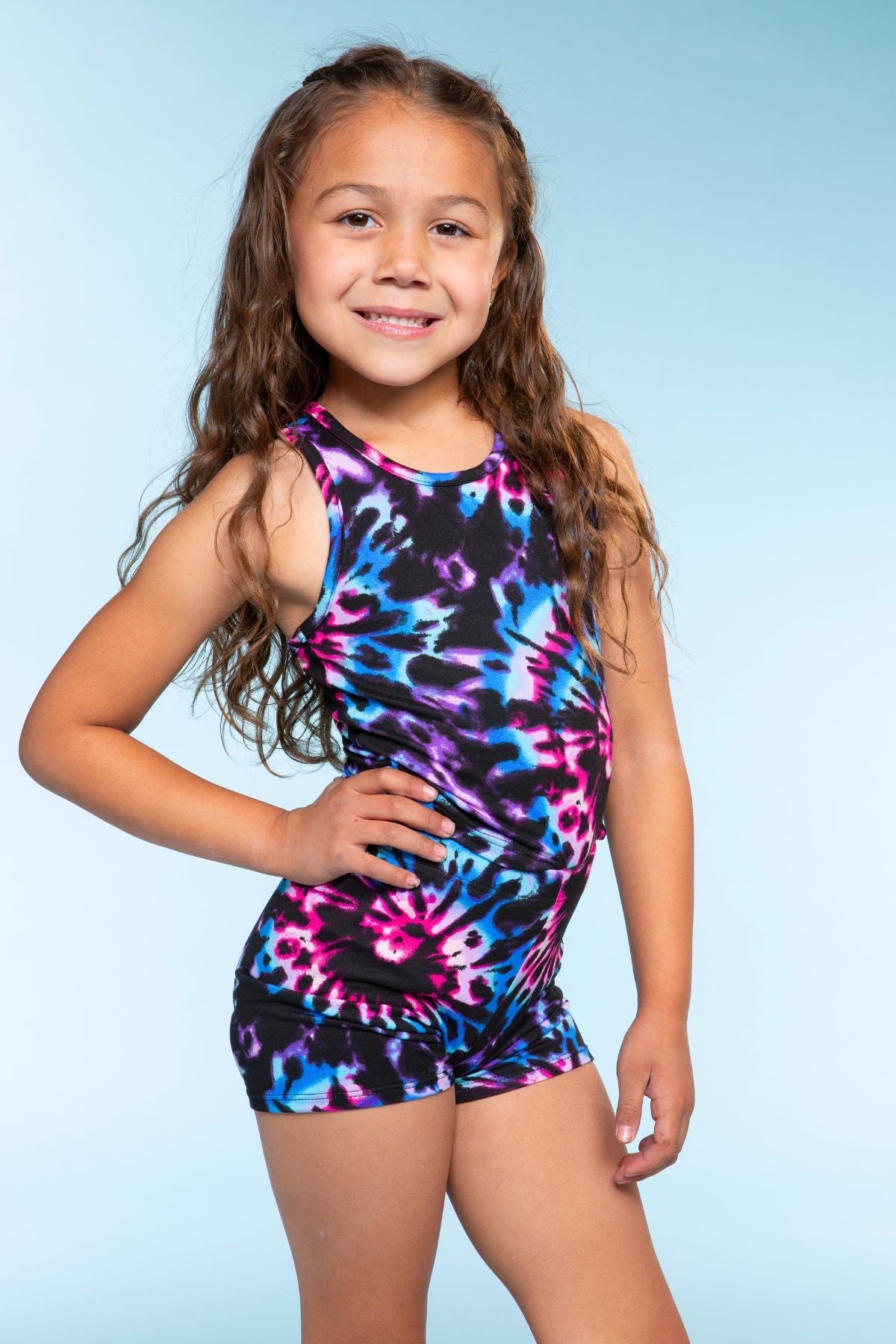 Simply Soft Cropped Racerback Tank & Tumble Short - Lilac Rainbow Foil Hearts & Stars - NEW!
