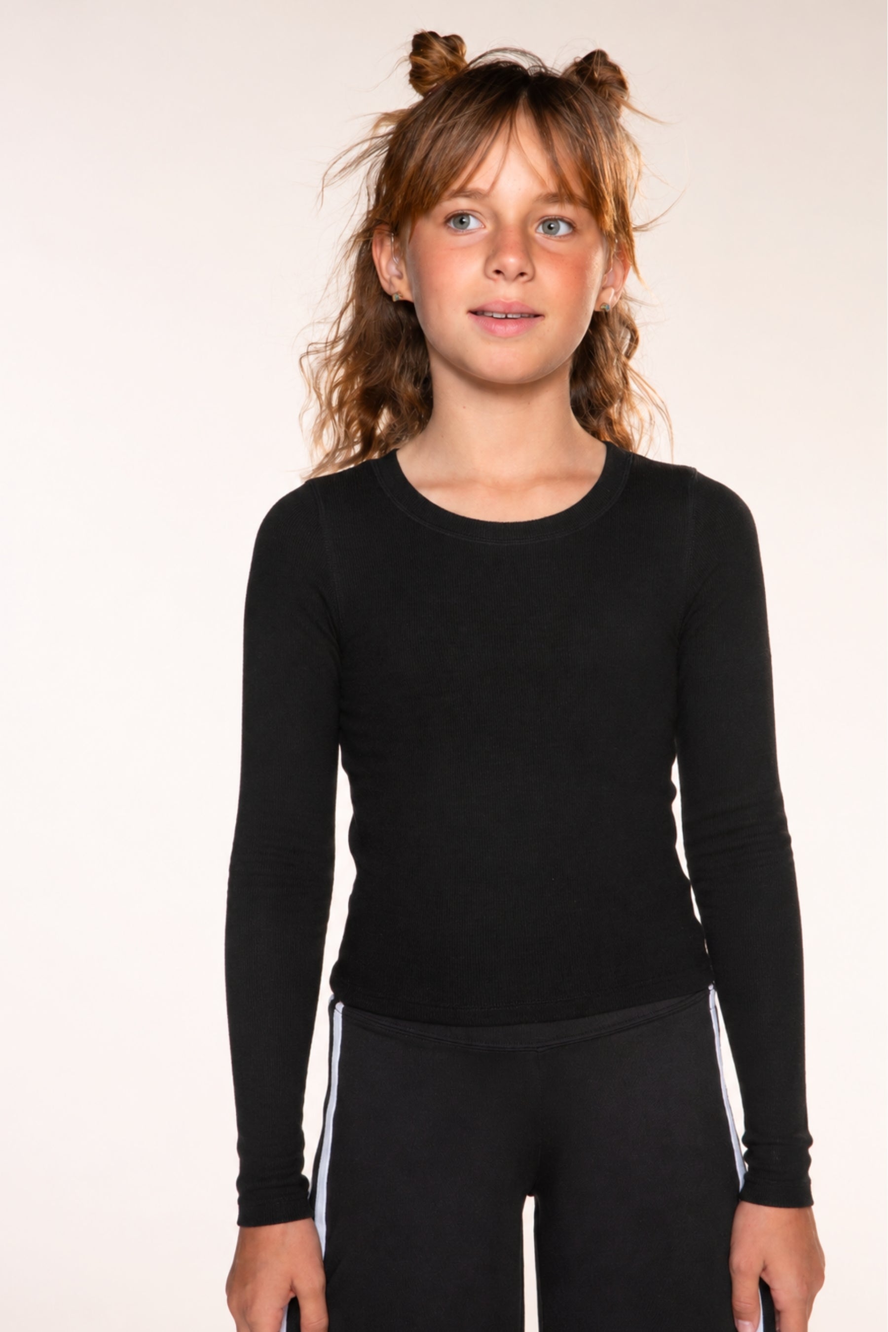 Ultra-Soft Ribbed Long Sleeve Fitted Tee - Light Ash Grey - NEW!