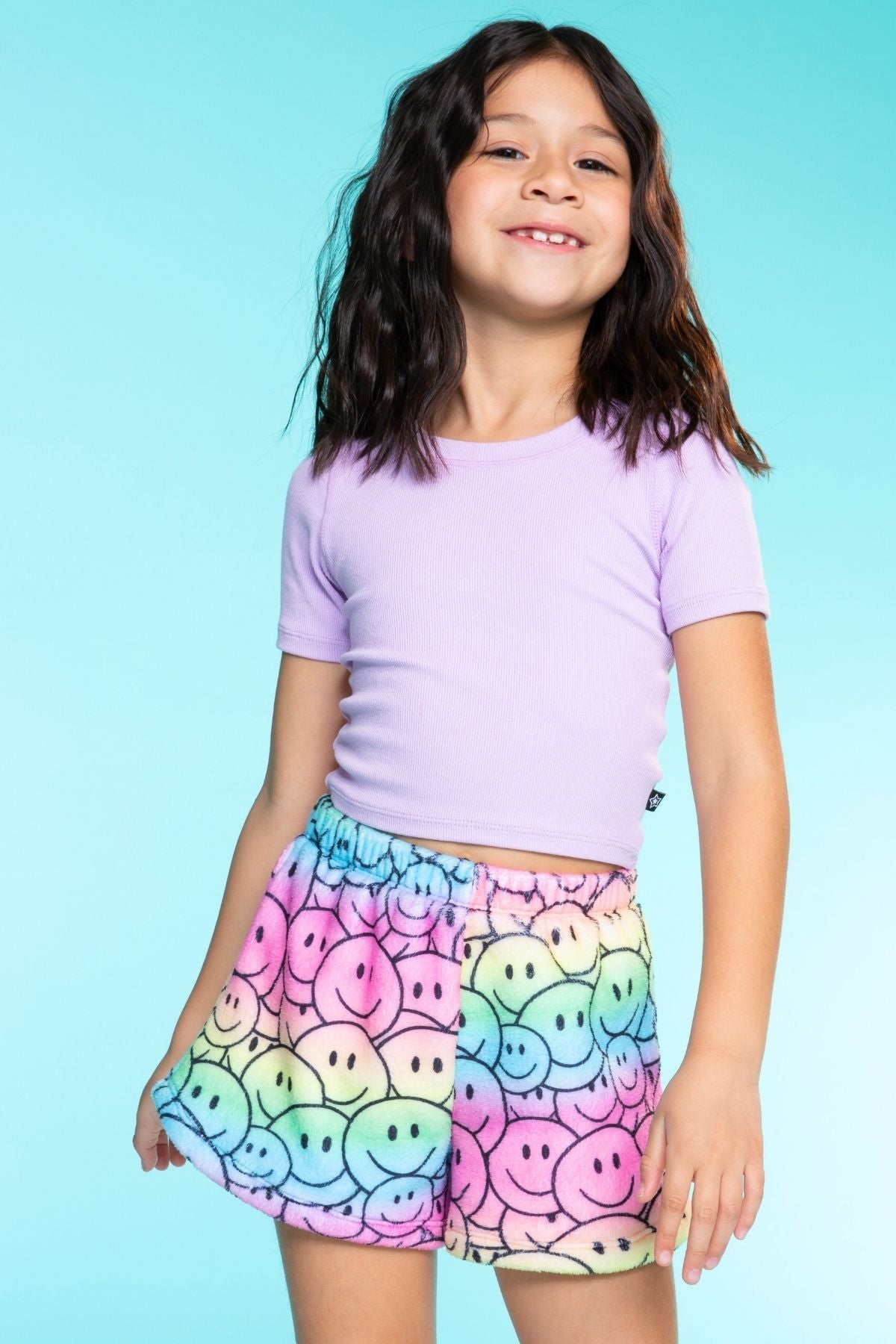 Fuzzy Plush Dolphin Short - Pink Moon Stars