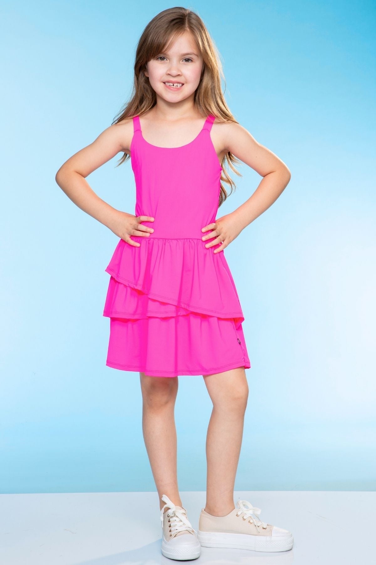 Air Swift Asymmetrical Tank Dress - Pink Rose Floral - NEW!