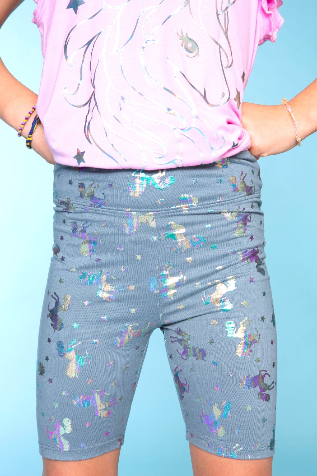 Simply Soft Biker Short - Pastel Rainbow Tie Dye Emoji