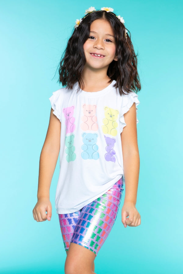 High Shine Biker Short - Pink Glitter