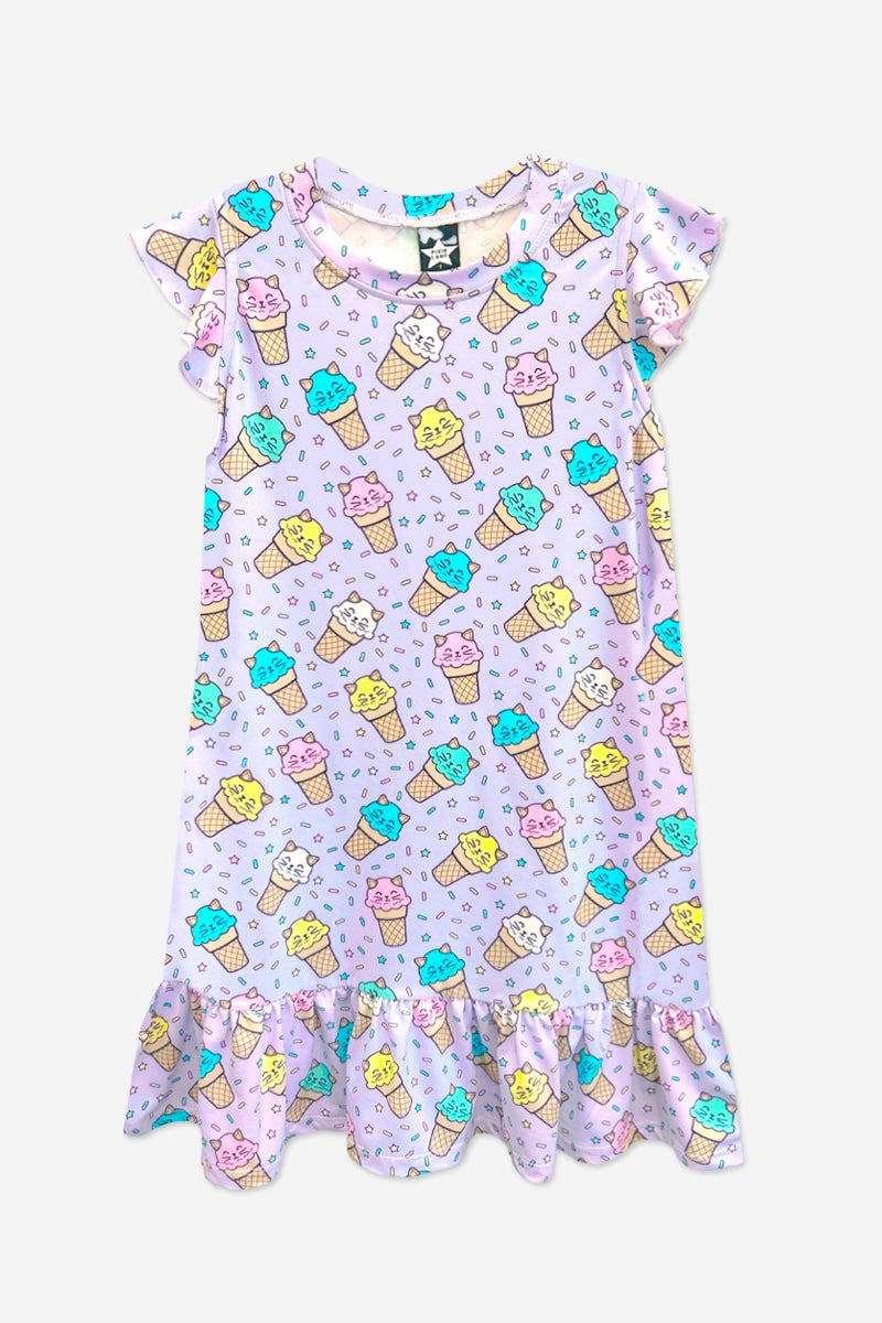 Simply Soft Flutter Sleeve Lounge Dress - Light Pink Makeup