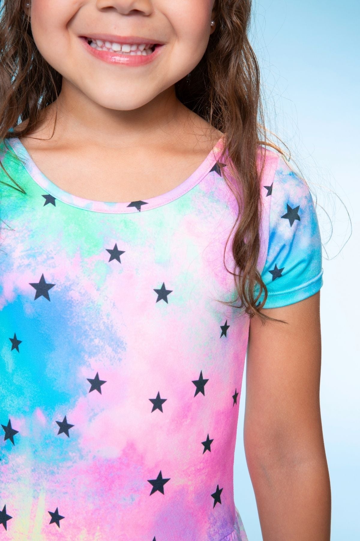 Simply Soft Short Sleeve Be Happy Dress - Tie Dye Rainbow Donuts