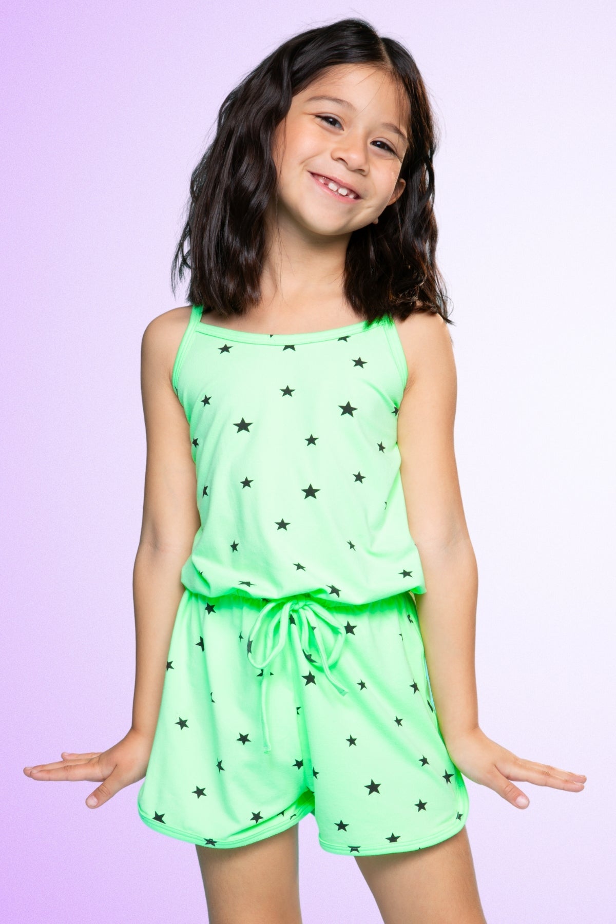 Simply Soft Strappy Short Romper - Rainbow Smile Retro