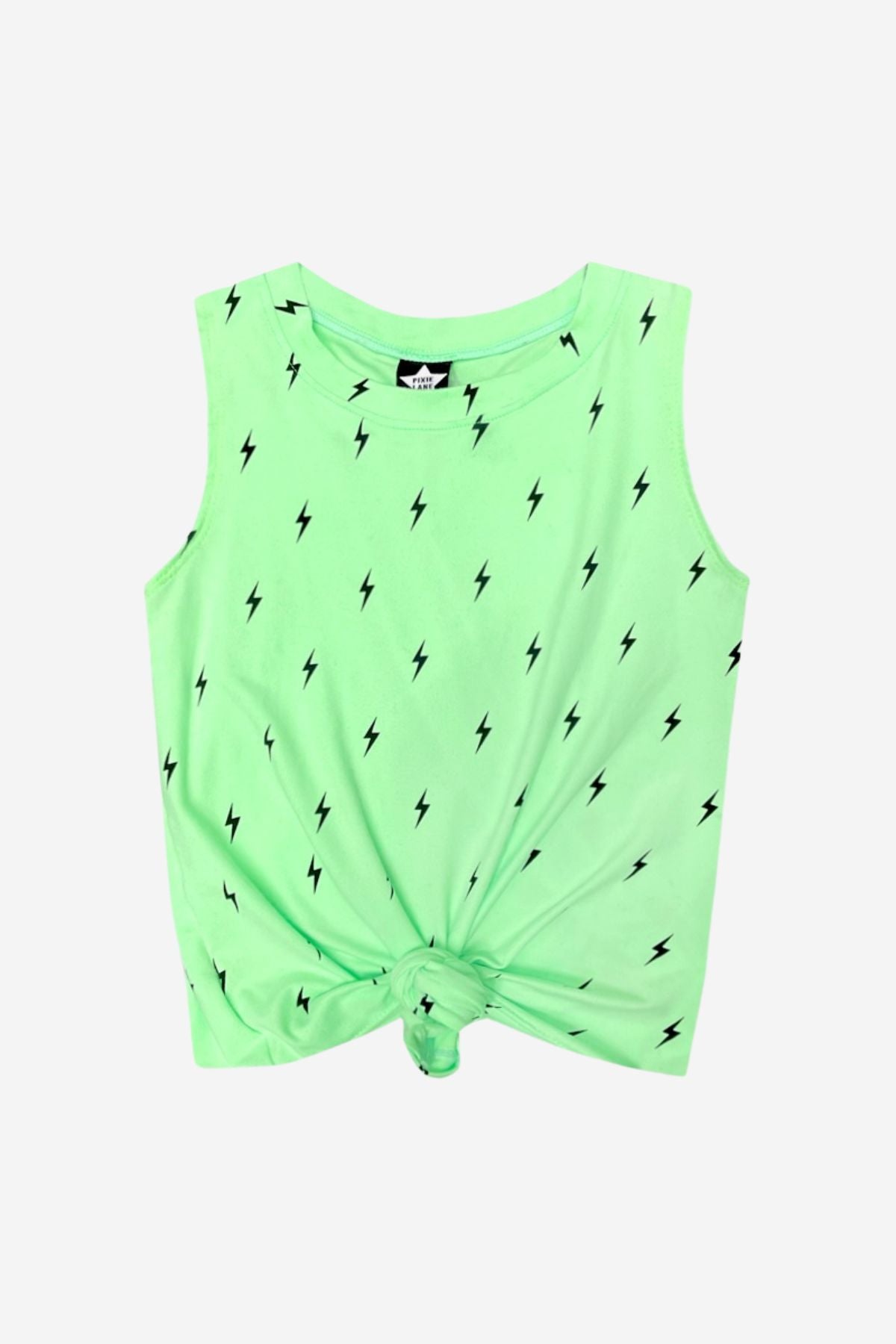 Simply Soft Tie Tank - Neon Lime Bolt