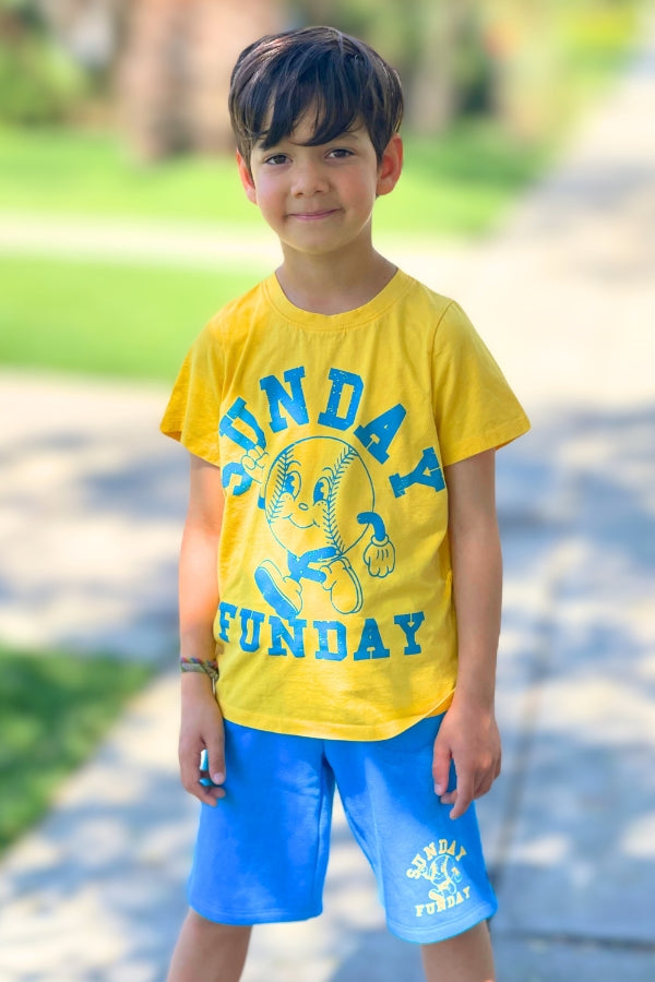 Wash Cotton Tee - Yellow Baseball