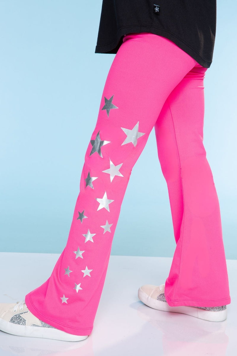 Simply Soft Luxe Flare Legging ••• - Neon Pink Star
