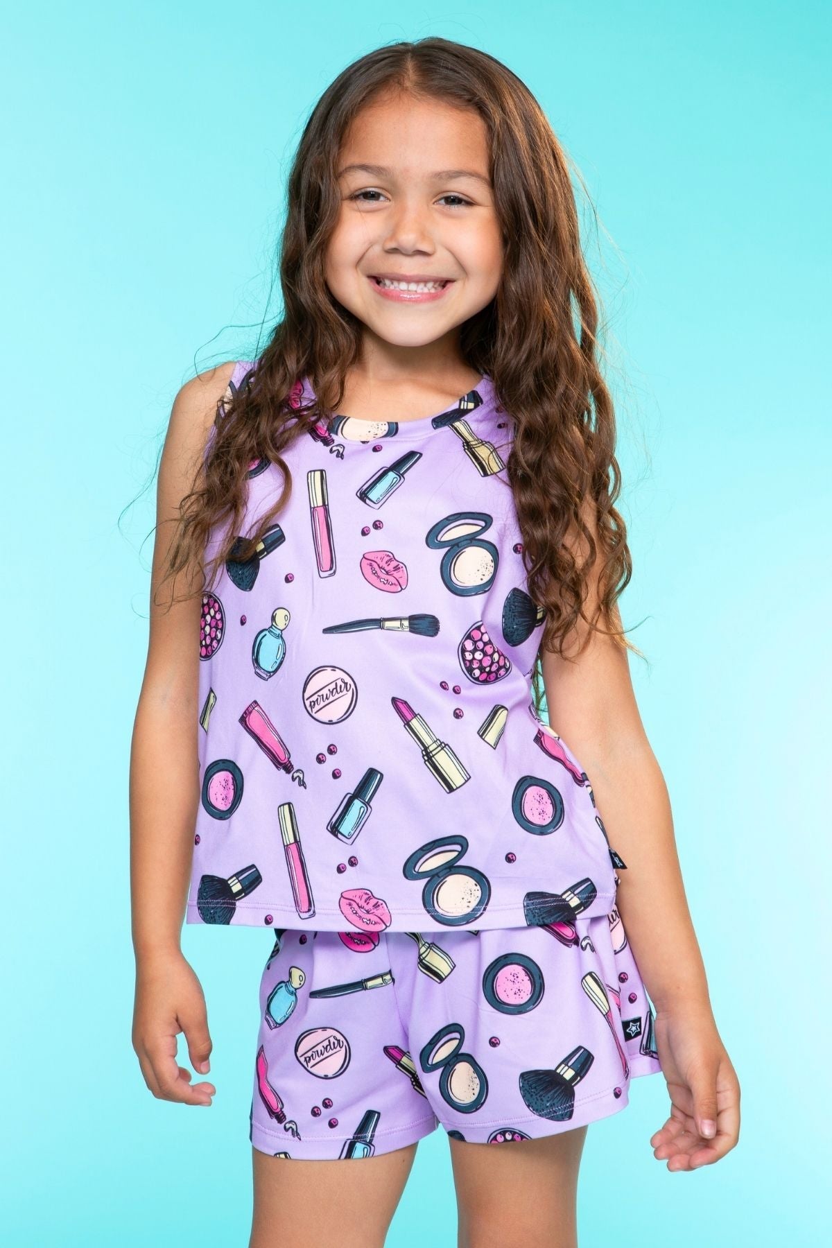 Simply Soft Sleeveless Easy Tank & Dolphin Short - Pink Rainbow Cherries
