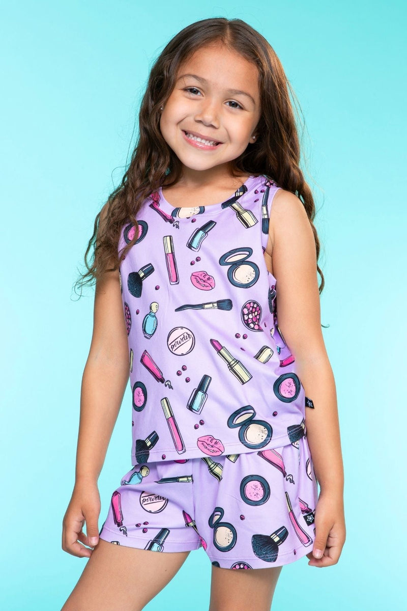 Simply Soft Sleeveless Easy Tank & Dolphin Short - Lt Purple Makeup