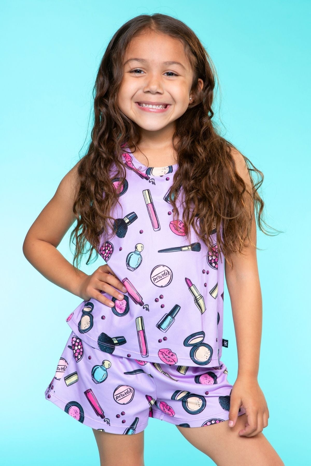 Simply Soft Sleeveless Easy Tank & Dolphin Short - Pink Rainbow Cherries
