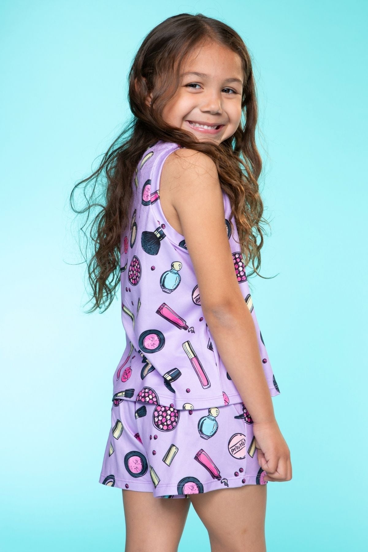 Simply Soft Sleeveless Easy Tank & Dolphin Short - Pink Rainbow Cherries