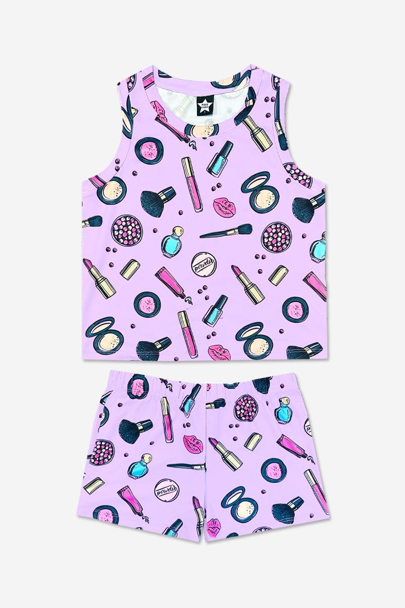 Simply Soft Sleeveless Easy Tank & Dolphin Short - Pink Rainbow Cherries