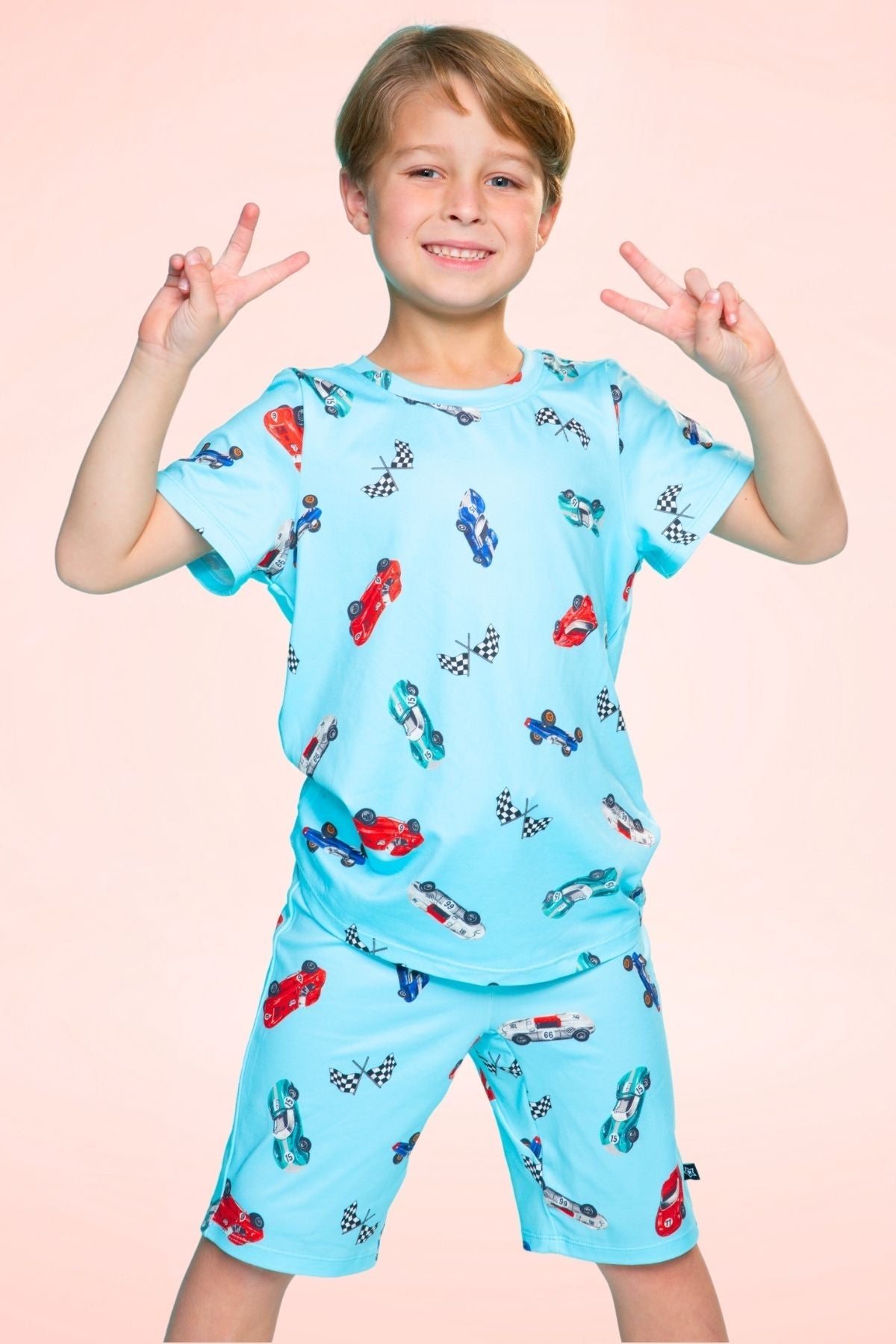 Simply Soft Short Sleeve Tee & Lounge Short - Blue Pizza