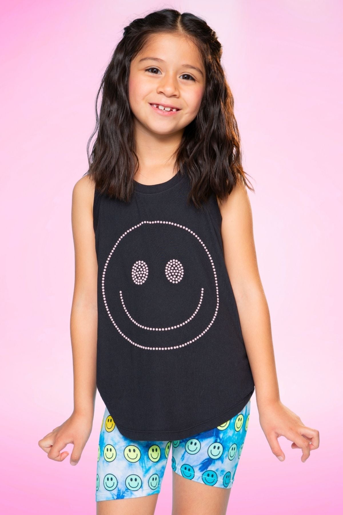 Simply Soft Biker Short - Pastel Rainbow Tie Dye Emoji