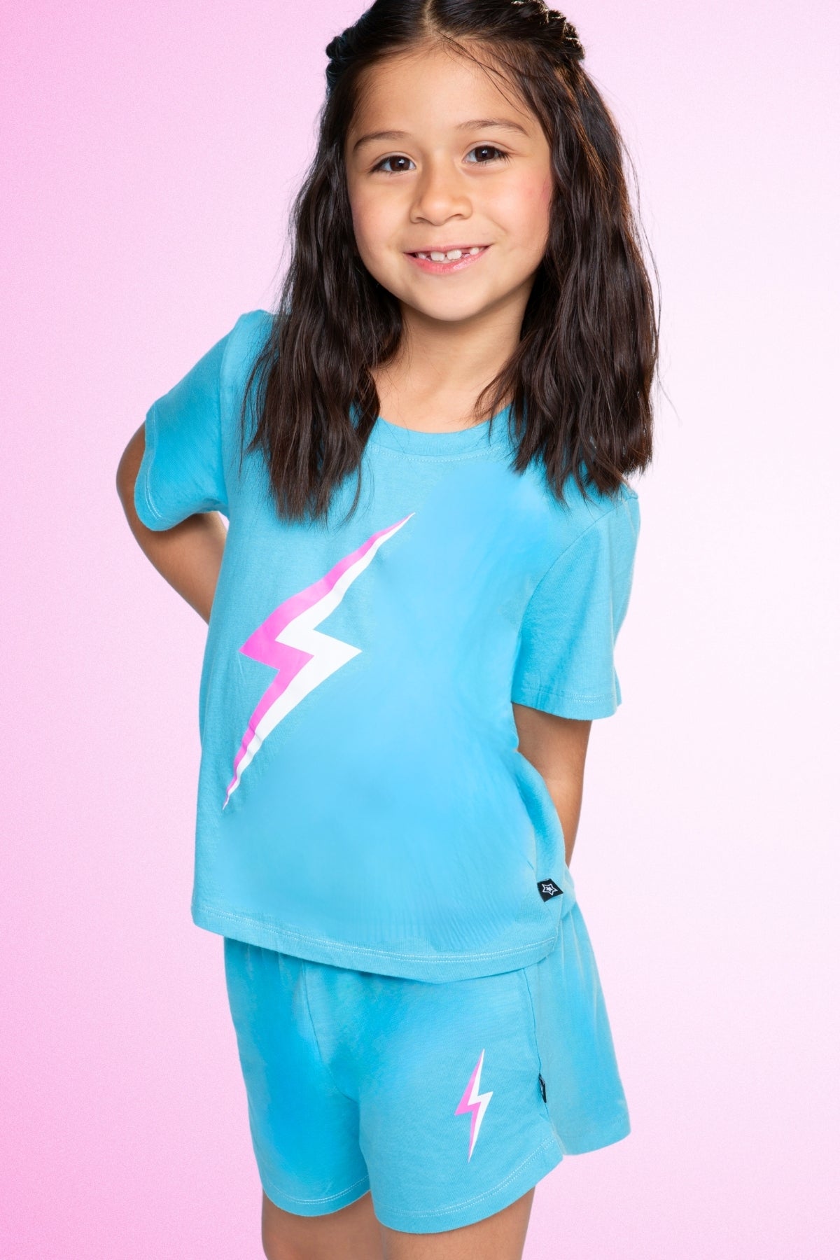 Washed Cotton Easy Tee & Dolphin Short Set - Lilac Hawaii