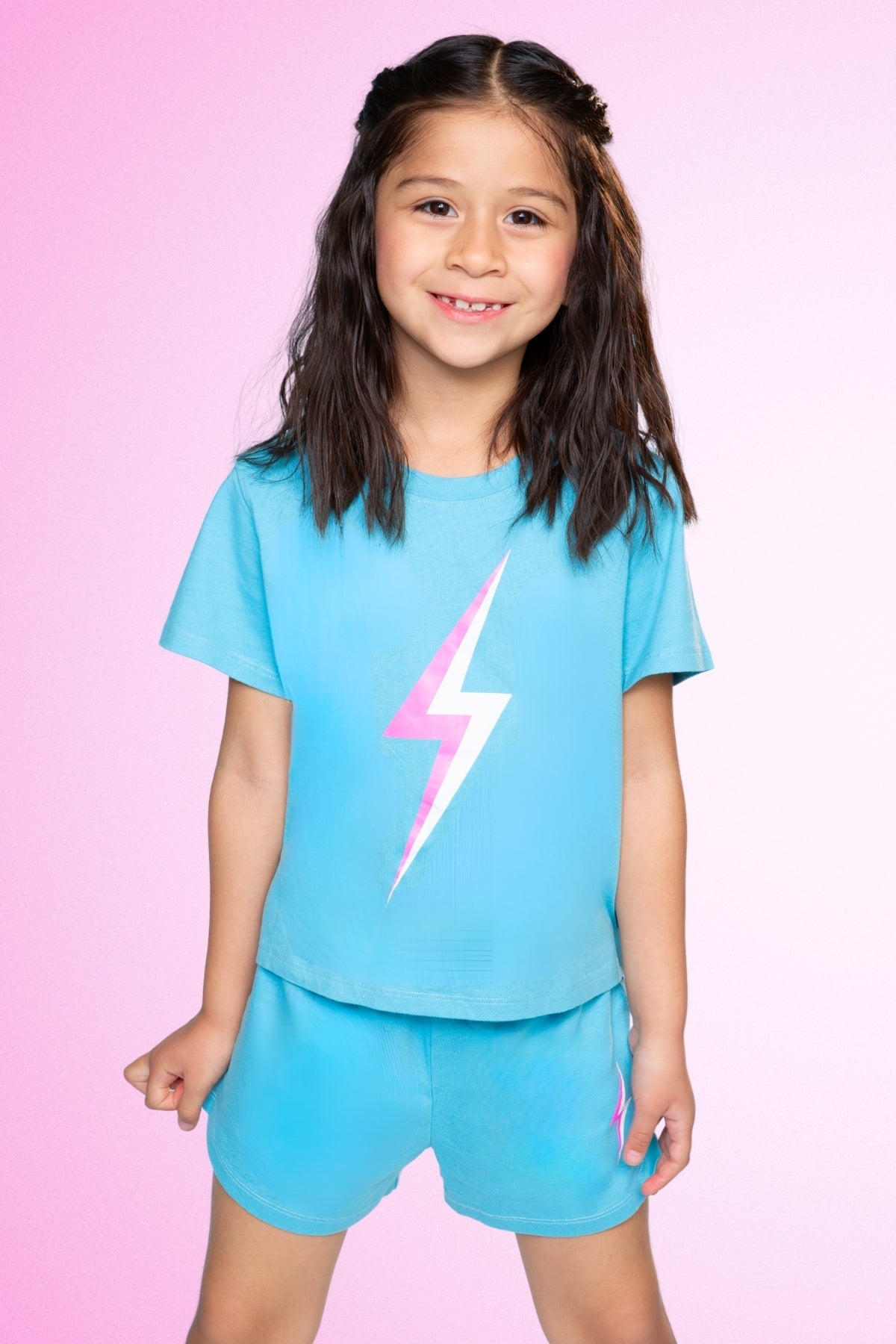 Washed Cotton Easy Tee & Dolphin Short Set - Lilac Hawaii