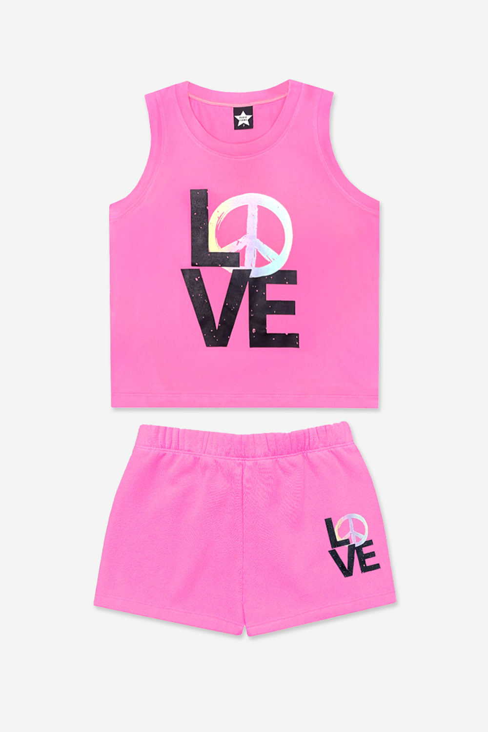 Simply Soft Tank & Dolphin Short Set - Black Rainbow Ombre Icons - NEW!