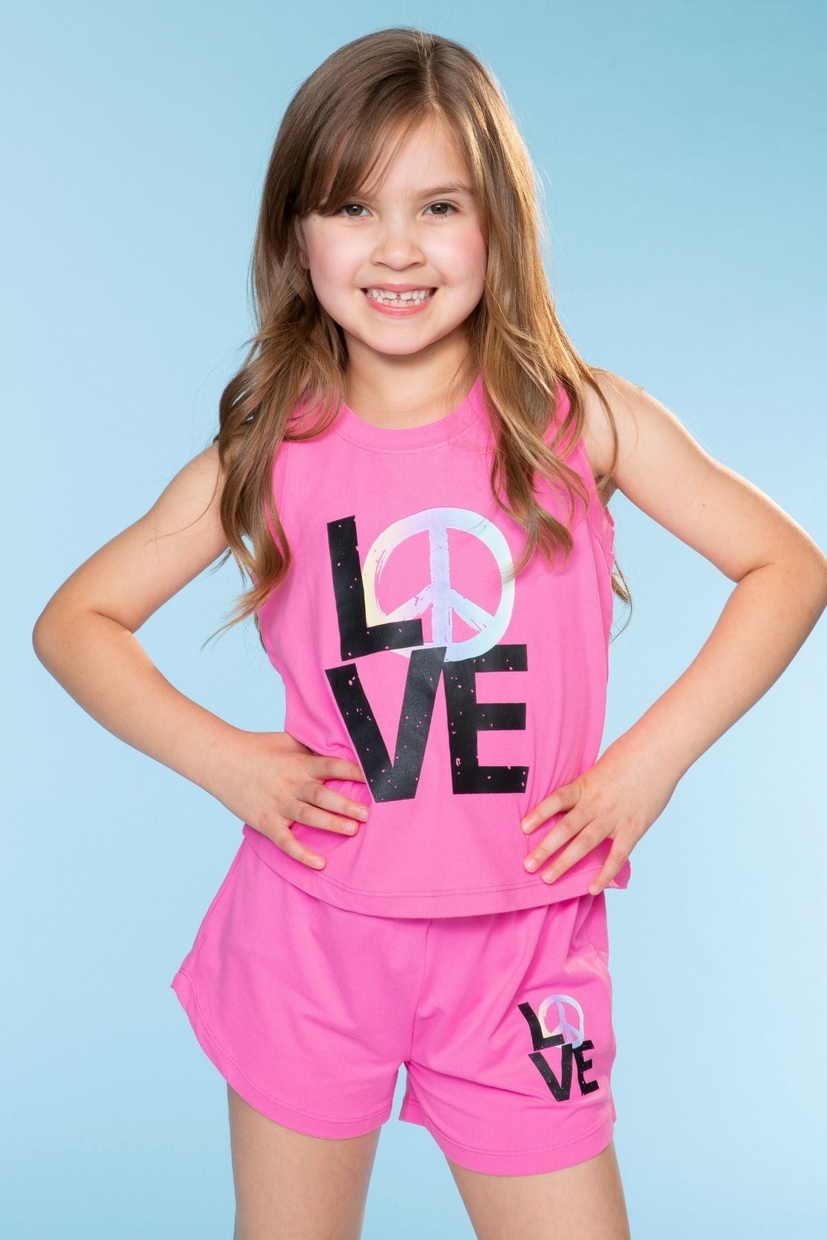 Simply Soft Tank & Dolphin Short Set - Black Rainbow Ombre Icons - NEW!