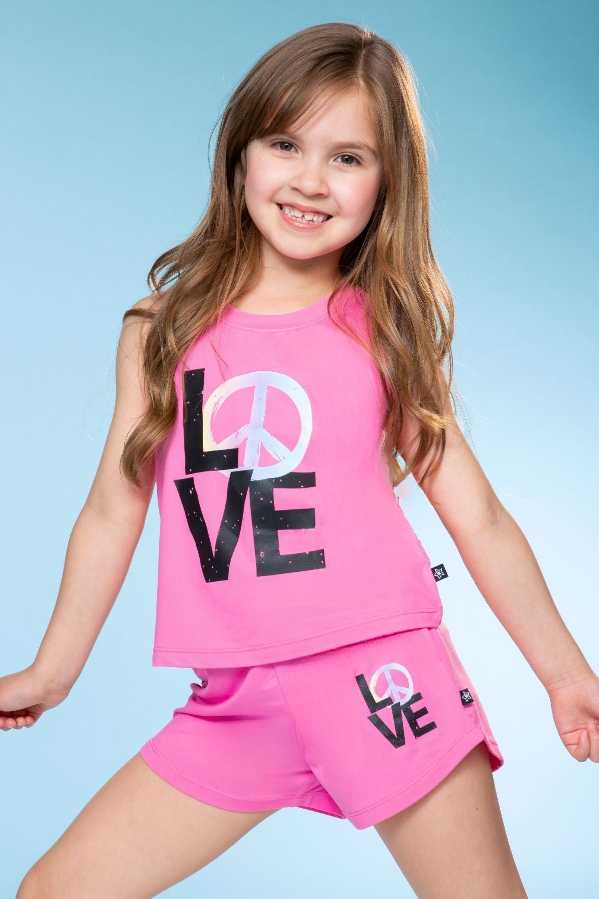 Simply Soft Tank & Dolphin Short Set - Black Rainbow Ombre Icons - NEW!