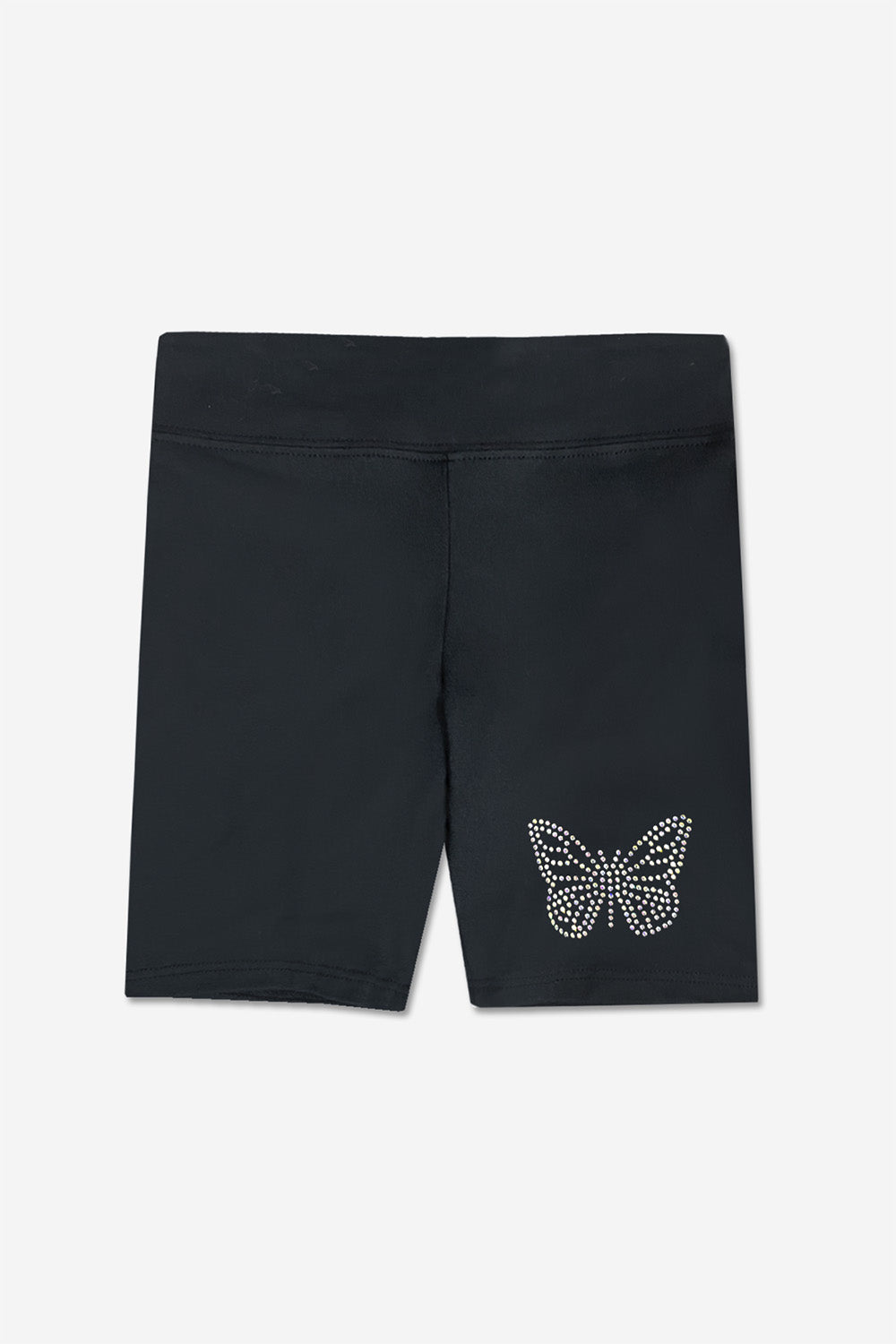 Simply Soft Luxe Biker Short - Black Butterfly Rhinestone